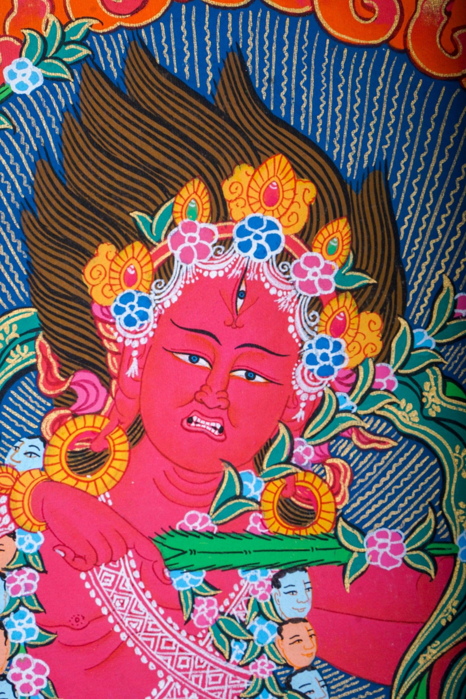 Handmade Kurkulla Thangka Painting for Meditation Practice
