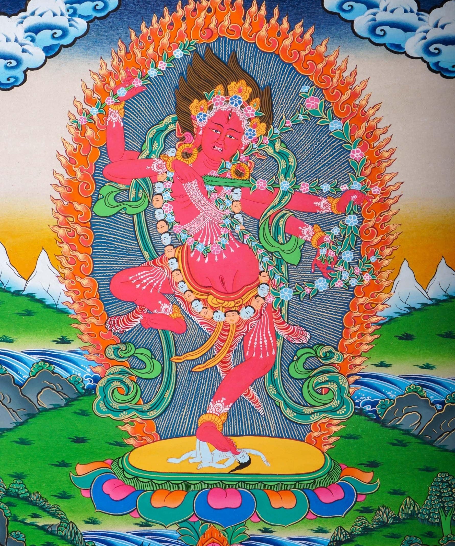Handmade Kurkulla Thangka Painting for Meditation Practice