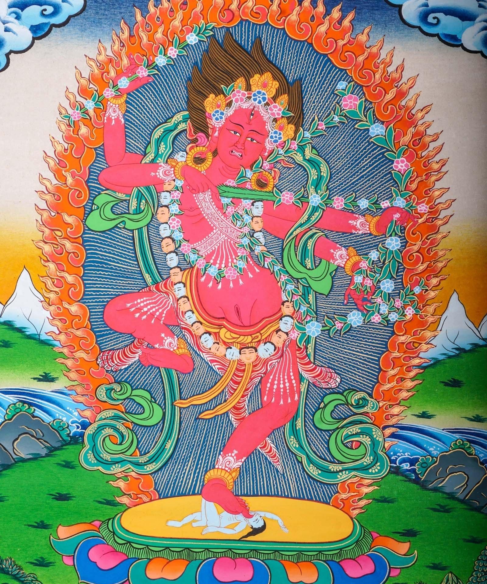 Handmade Kurkulla Thangka Painting for Meditation Practice