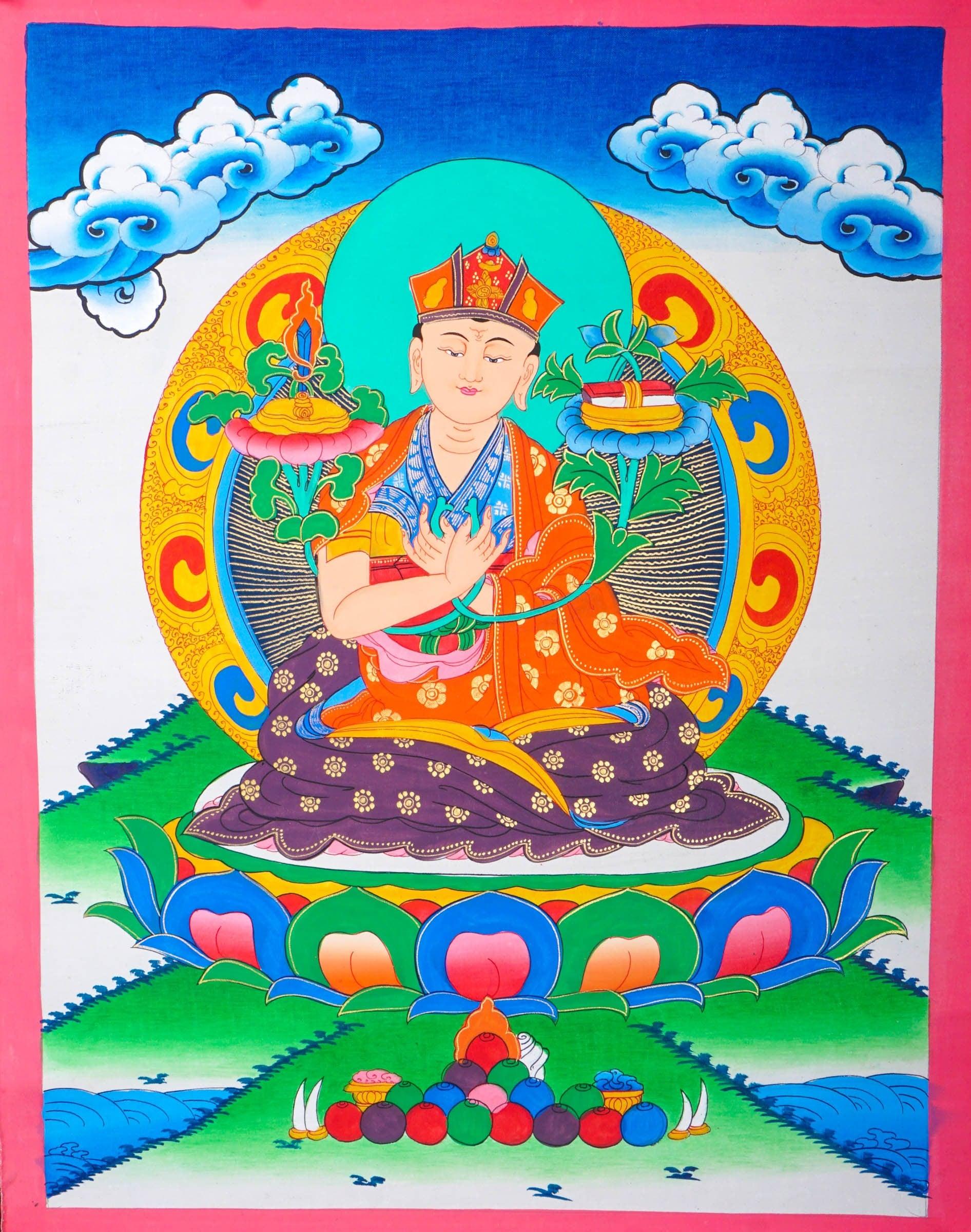 Karmapa handmade thangka art for home décor and mediational practice 