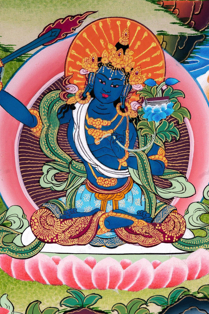 Authentic Manjushri Arts - 5 Manjushri thangka