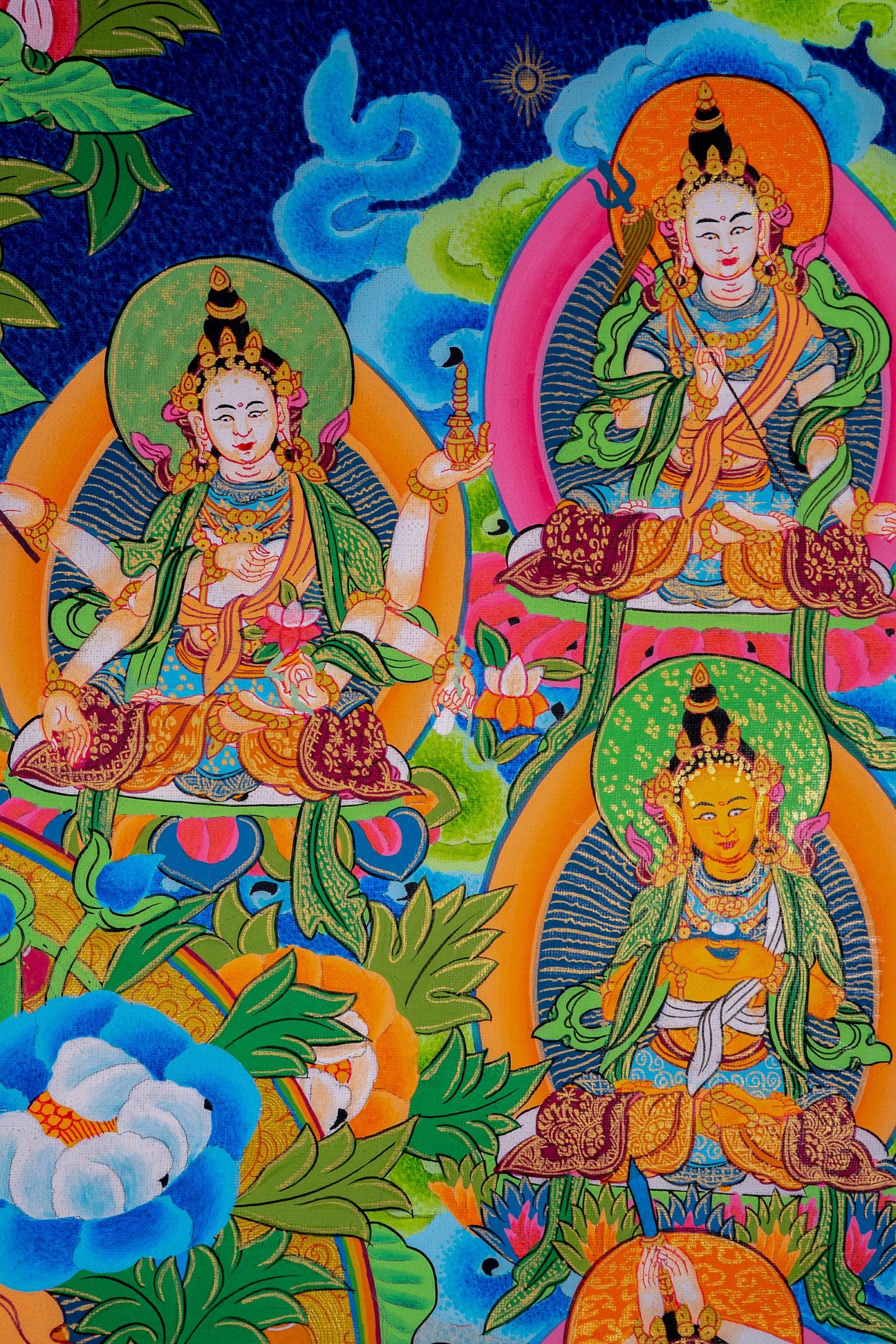 High Quality 21 Green Tara Thangka Paintings