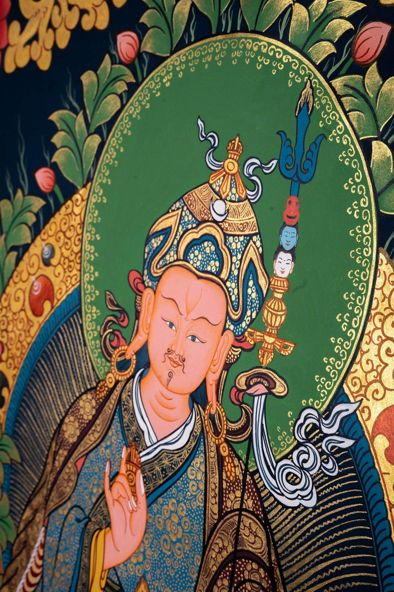 Guru Rinpoche Tibetan Thangka Painting For home decor and and Wall hanging 