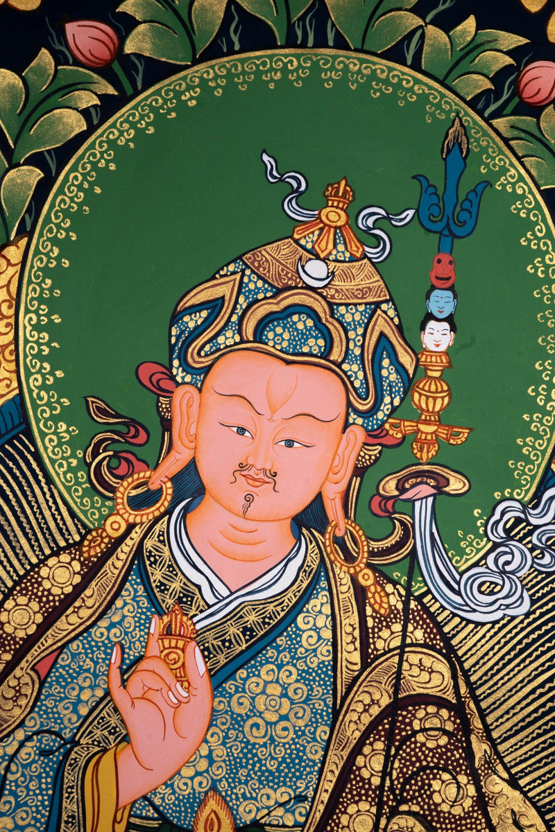 Guru Rinpoche Tibetan Thangka Painting For home decor and and Wall hanging 