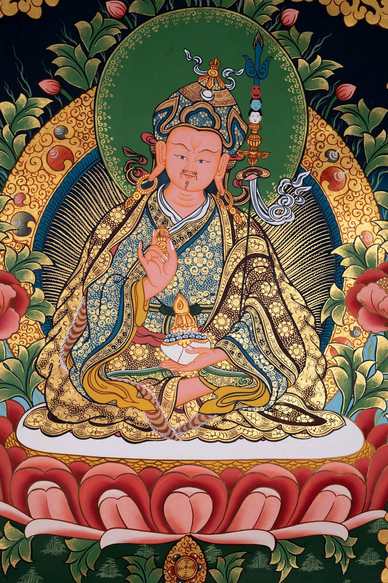 Guru Rinpoche Tibetan Thangka Painting For home decor and and Wall hanging 