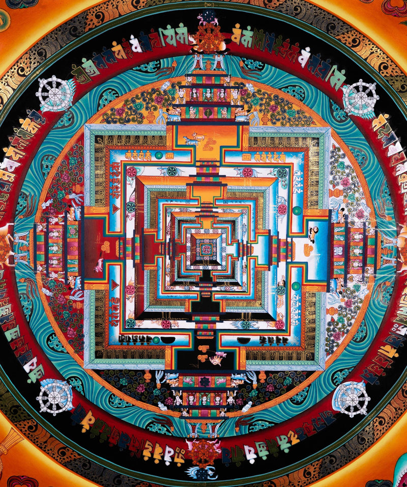 Cotton Canvas Kalachakra Mandala Thangka For Meditational Practice and Spiritual Gifts