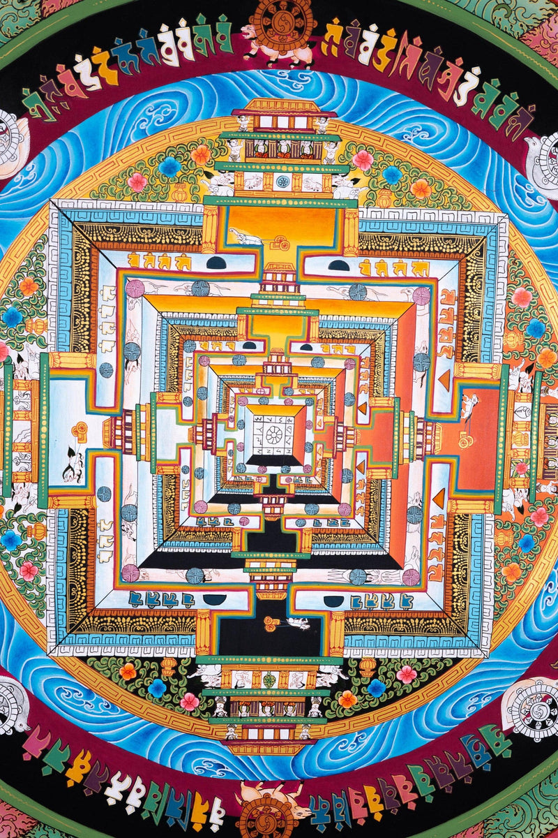 Lotus Kalchakra Mandala Thangka Painting