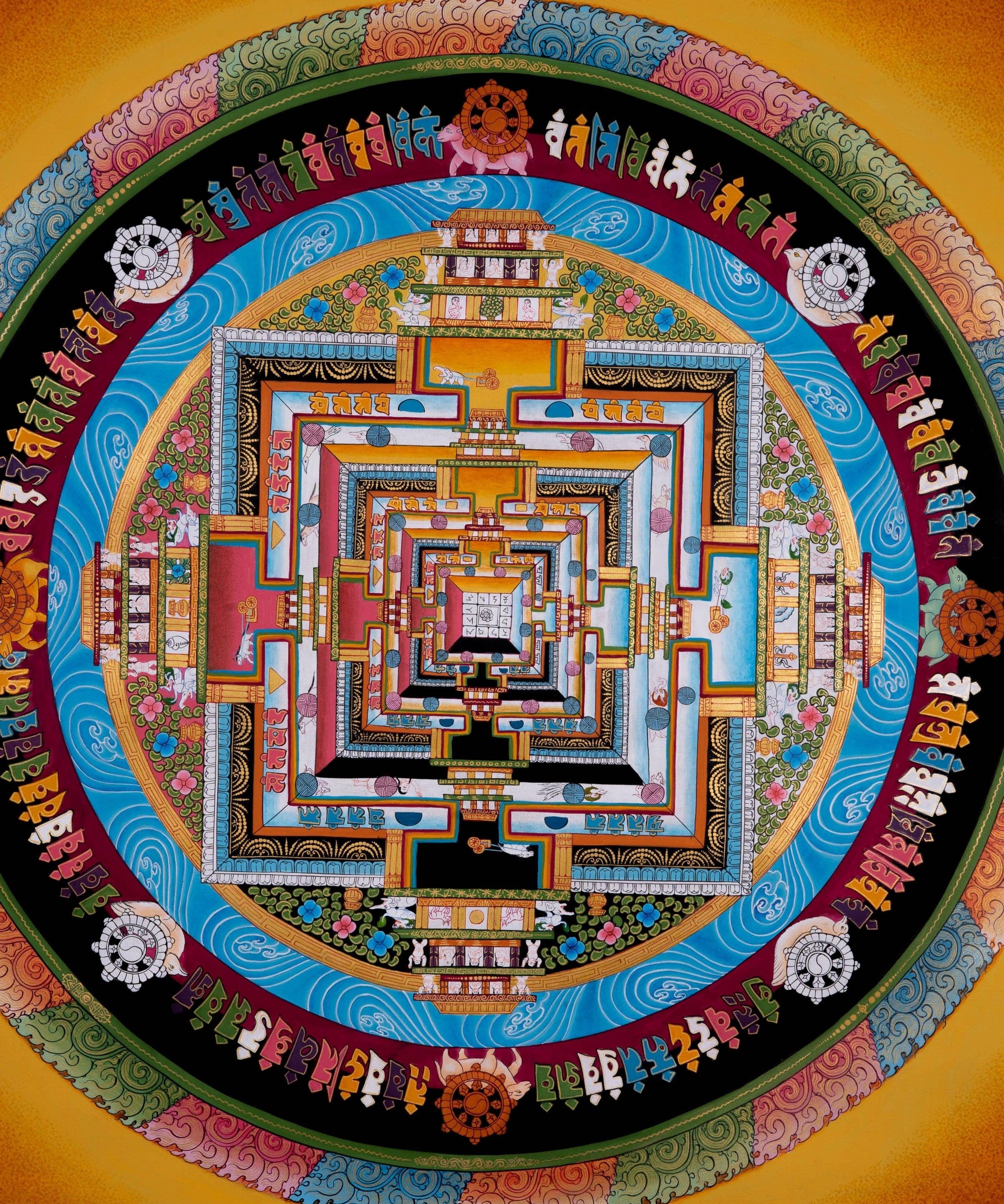 Kalchakra Mandala Thangka Art For Meditational Practice and Spiritual Gifts