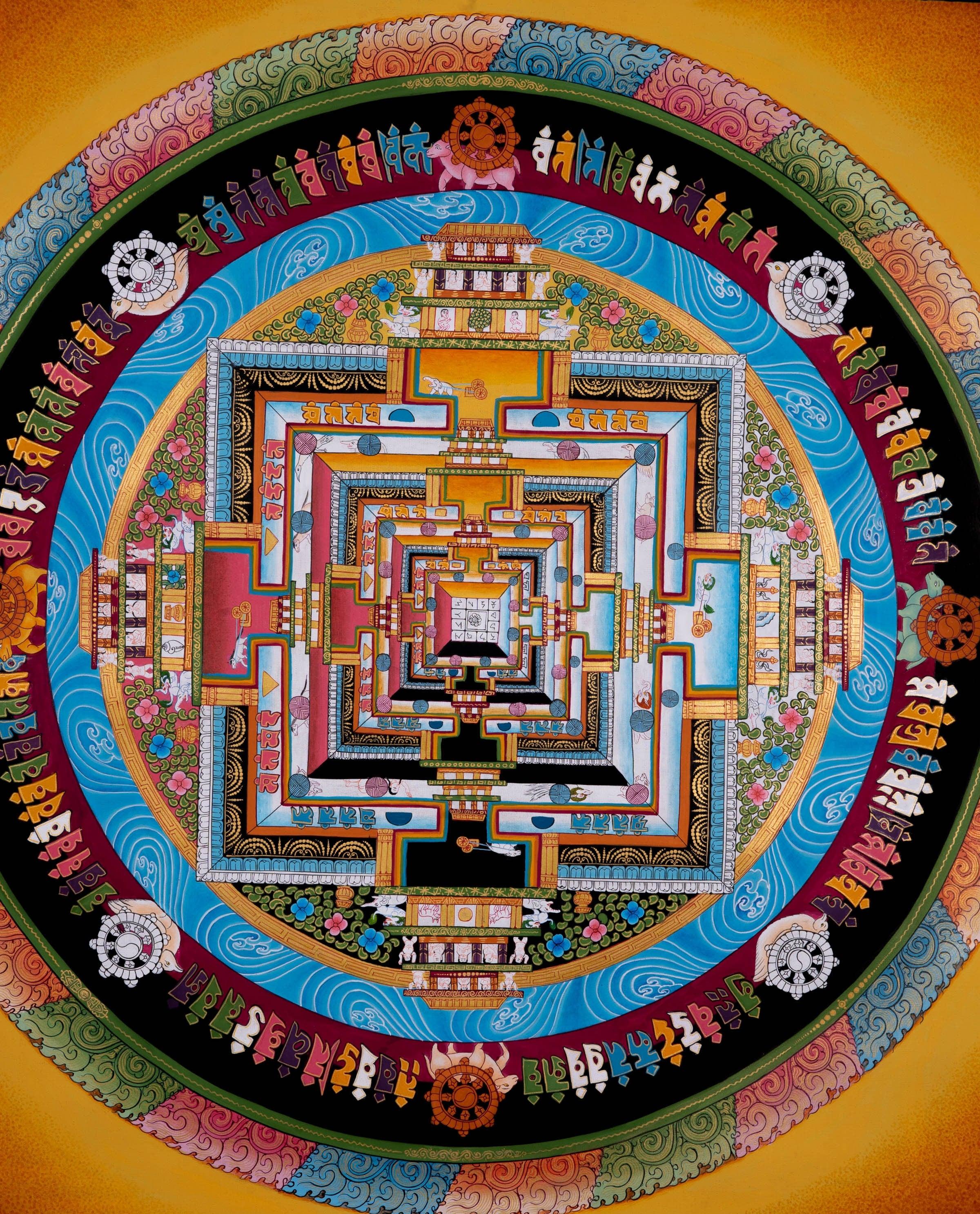 Kalchakra Mandala Thangka Art For Meditational Practice and Spiritual Gifts