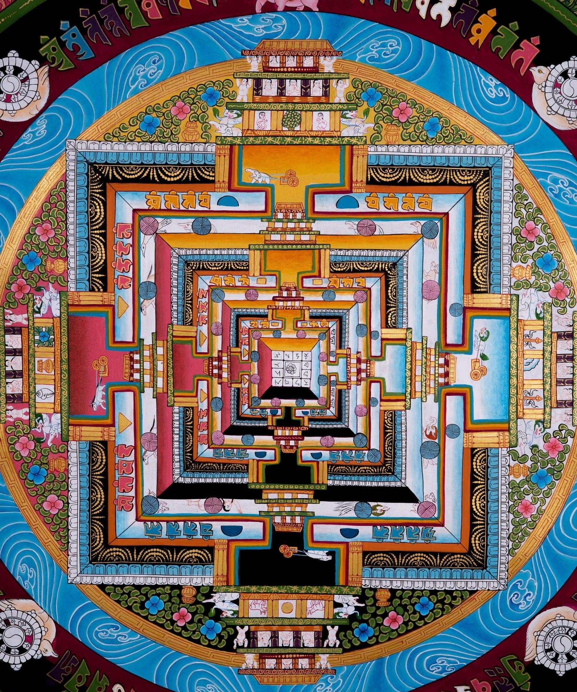 Kalchakra Mandala Thangka Art For Meditational Practice and Spiritual Gifts