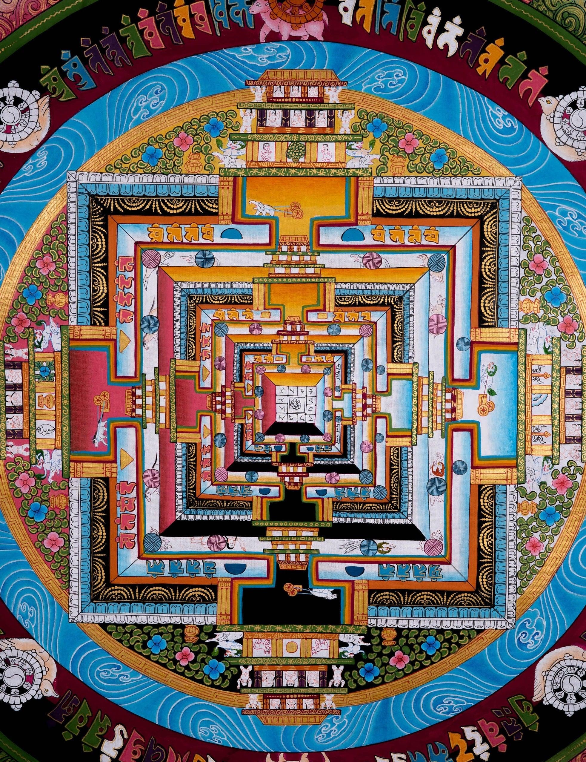 Kalchakra Mandala Thangka Art For Meditational Practice and Spiritual Gifts