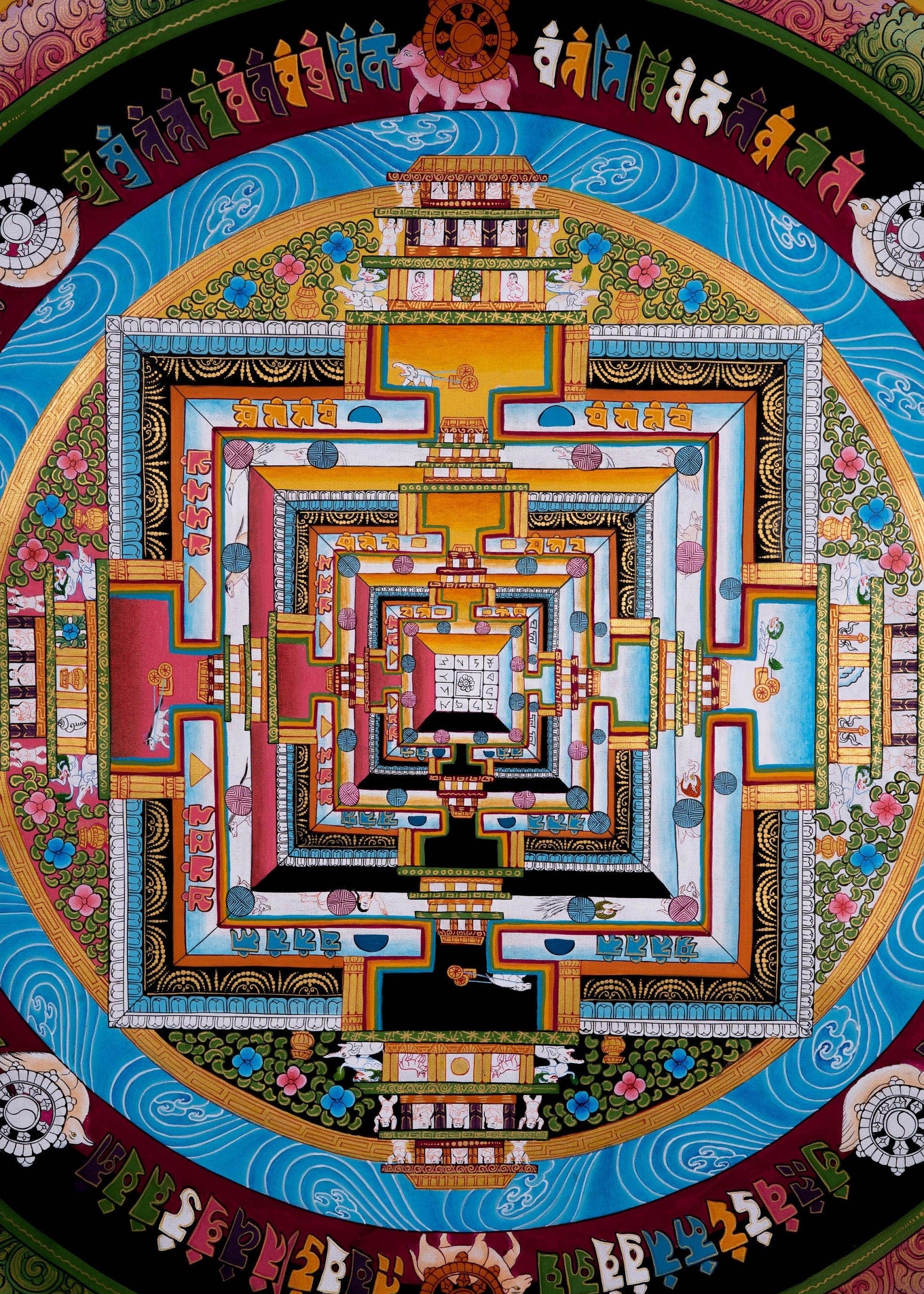 Kalchakra Mandala Thangka Art For Meditational Practice and Spiritual Gifts