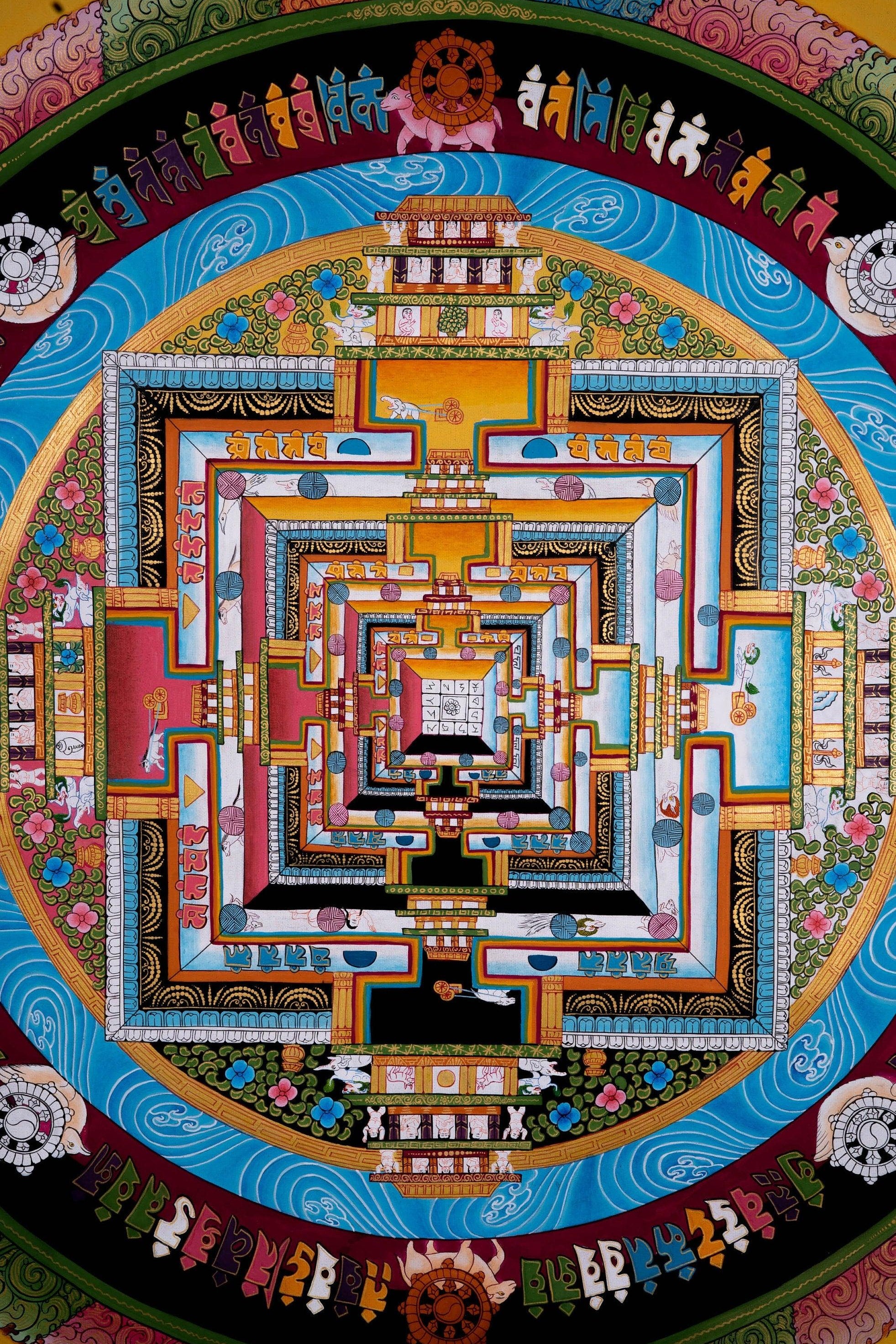 Kalchakra Mandala Thangka Art For Meditational Practice and Spiritual Gifts