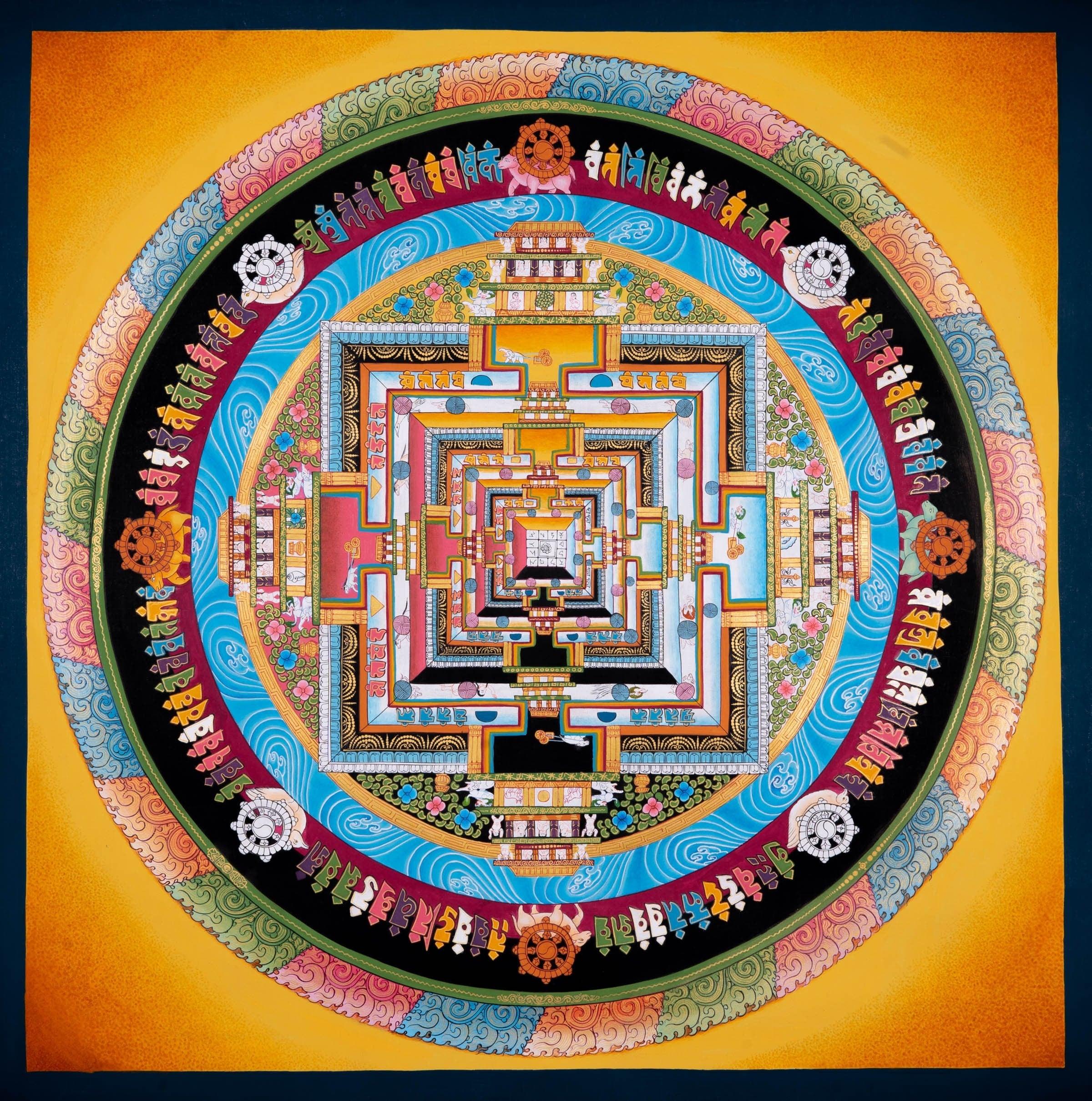 Kalchakra Mandala Thangka Art For Meditational Practice and Spiritual Gifts