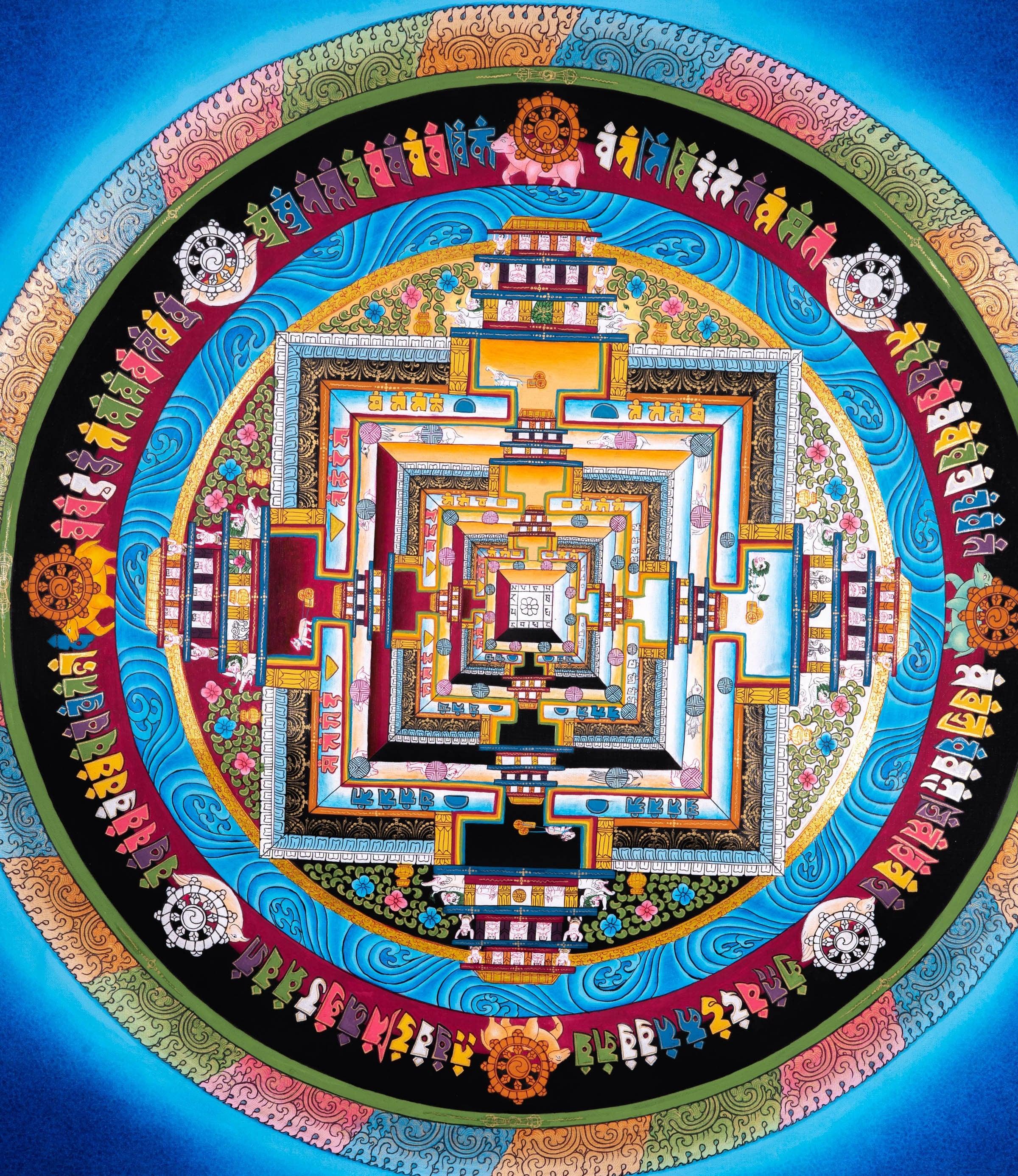 Kalchakra Mandala Wall Hanging Painting  For home decor and and Wall hanging 