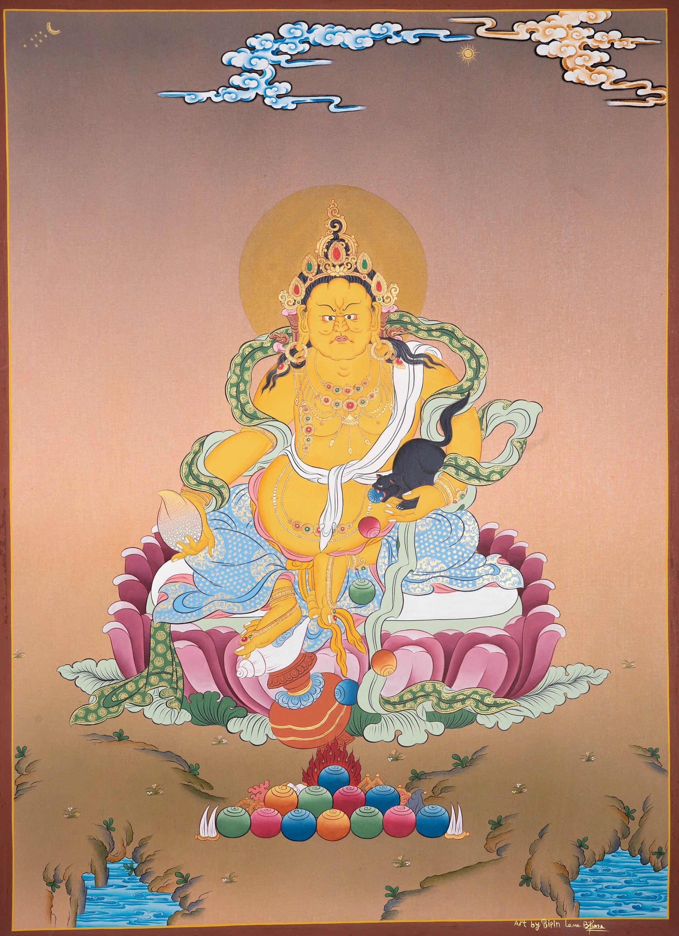 High quality Kuber Thangka on canvas