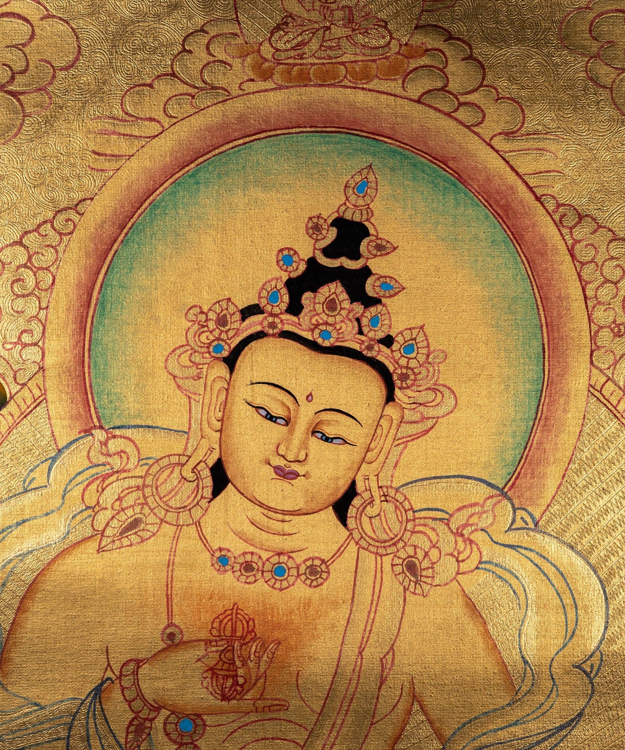 Vajrasattva Tibetan Thangka Art For Meditational Practice and Spiritual Gifts