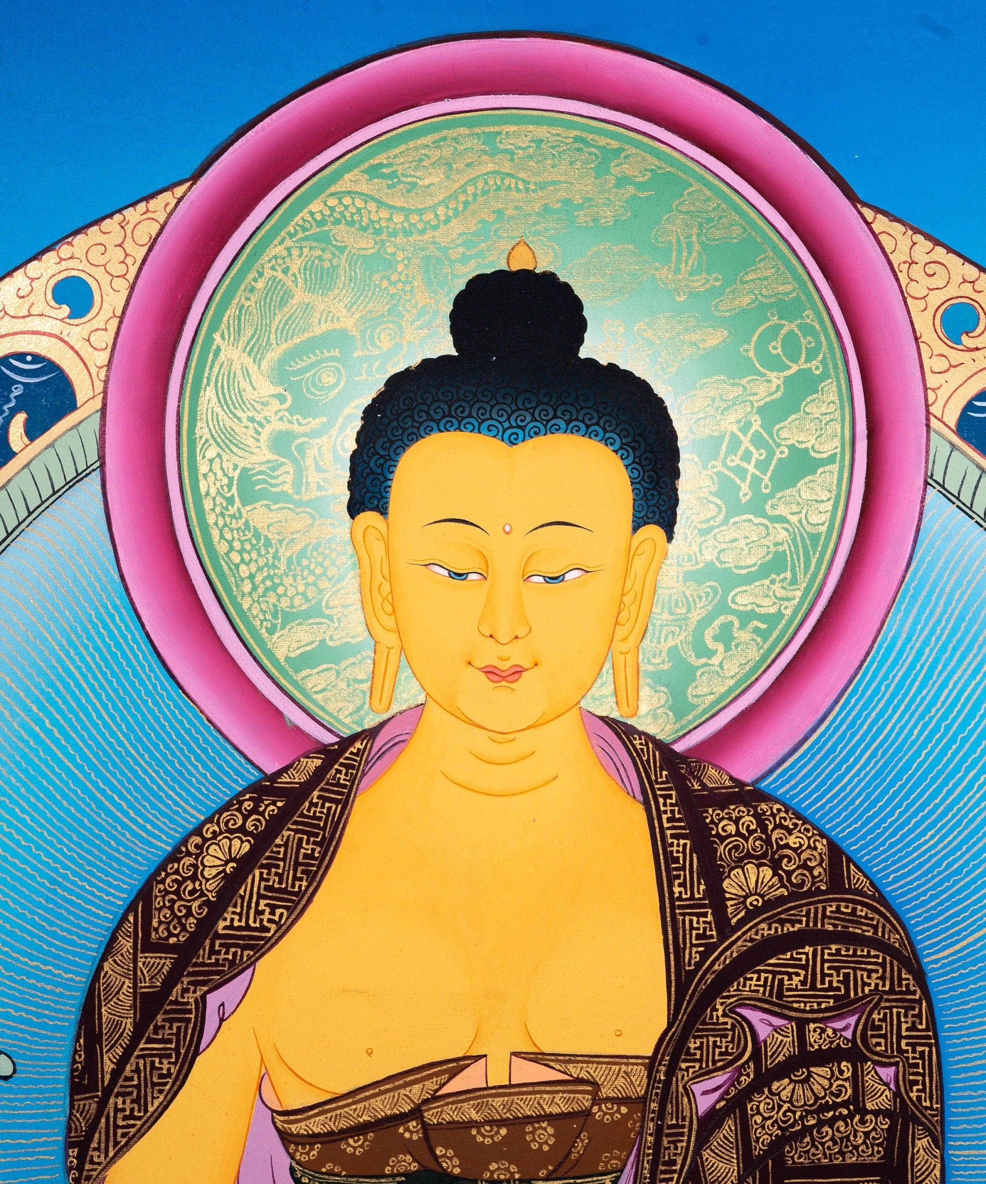 Tibetan Thangka Painting of Shakyamuni Buddha