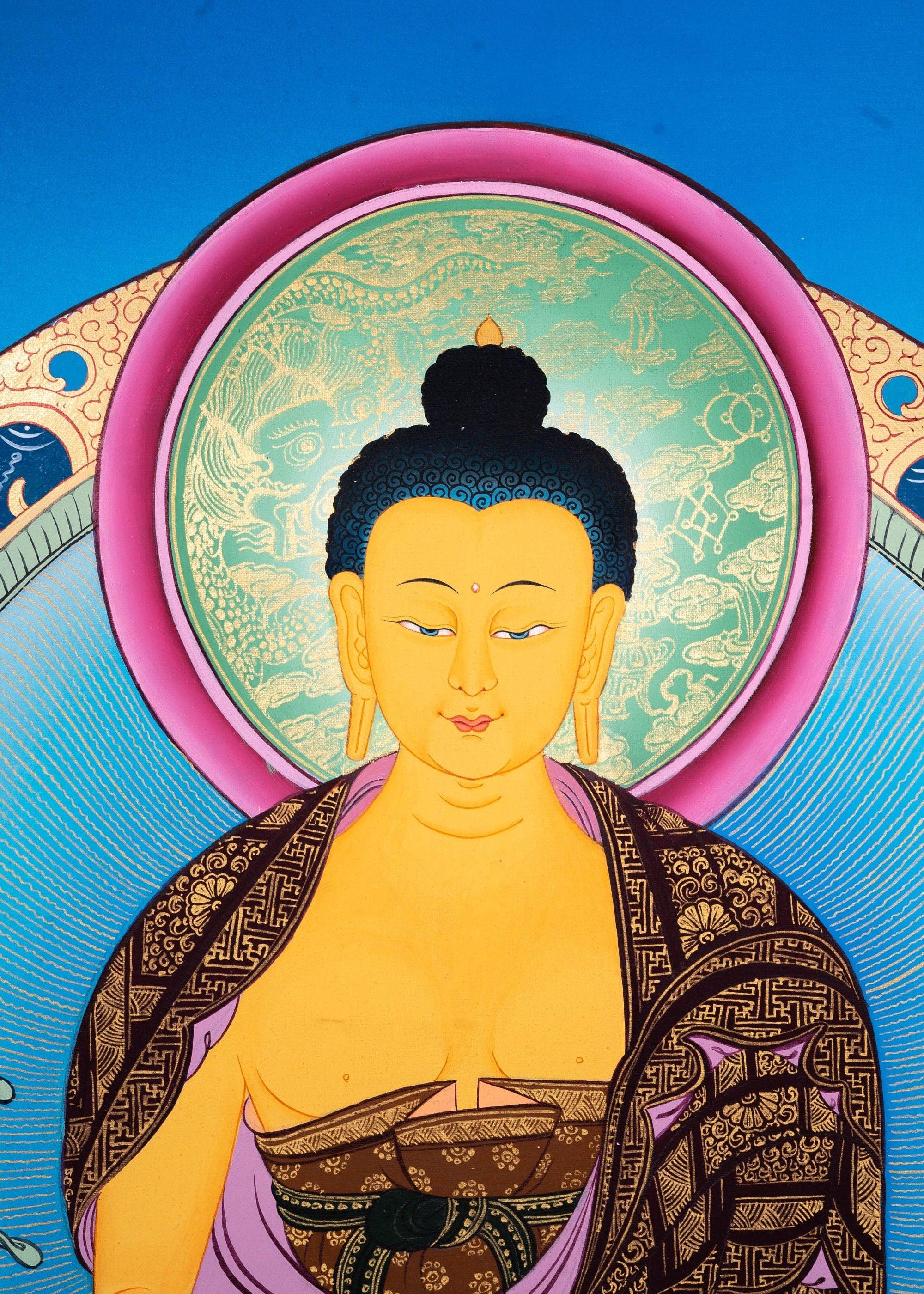 Tibetan Thangka Painting of Shakyamuni Buddha