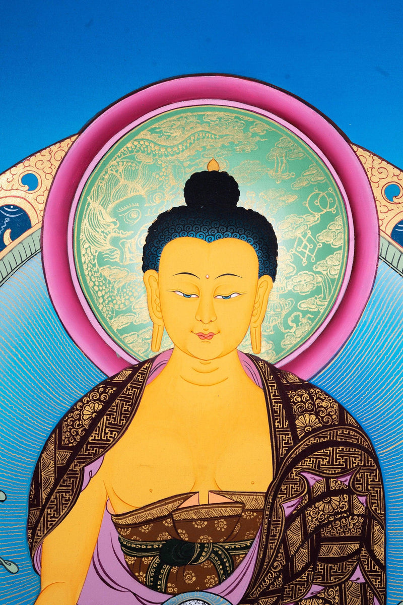 Tibetan Thangka Painting of Shakyamuni Buddha