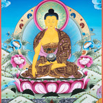 Tibetan Thangka Painting of Shakyamuni Buddha