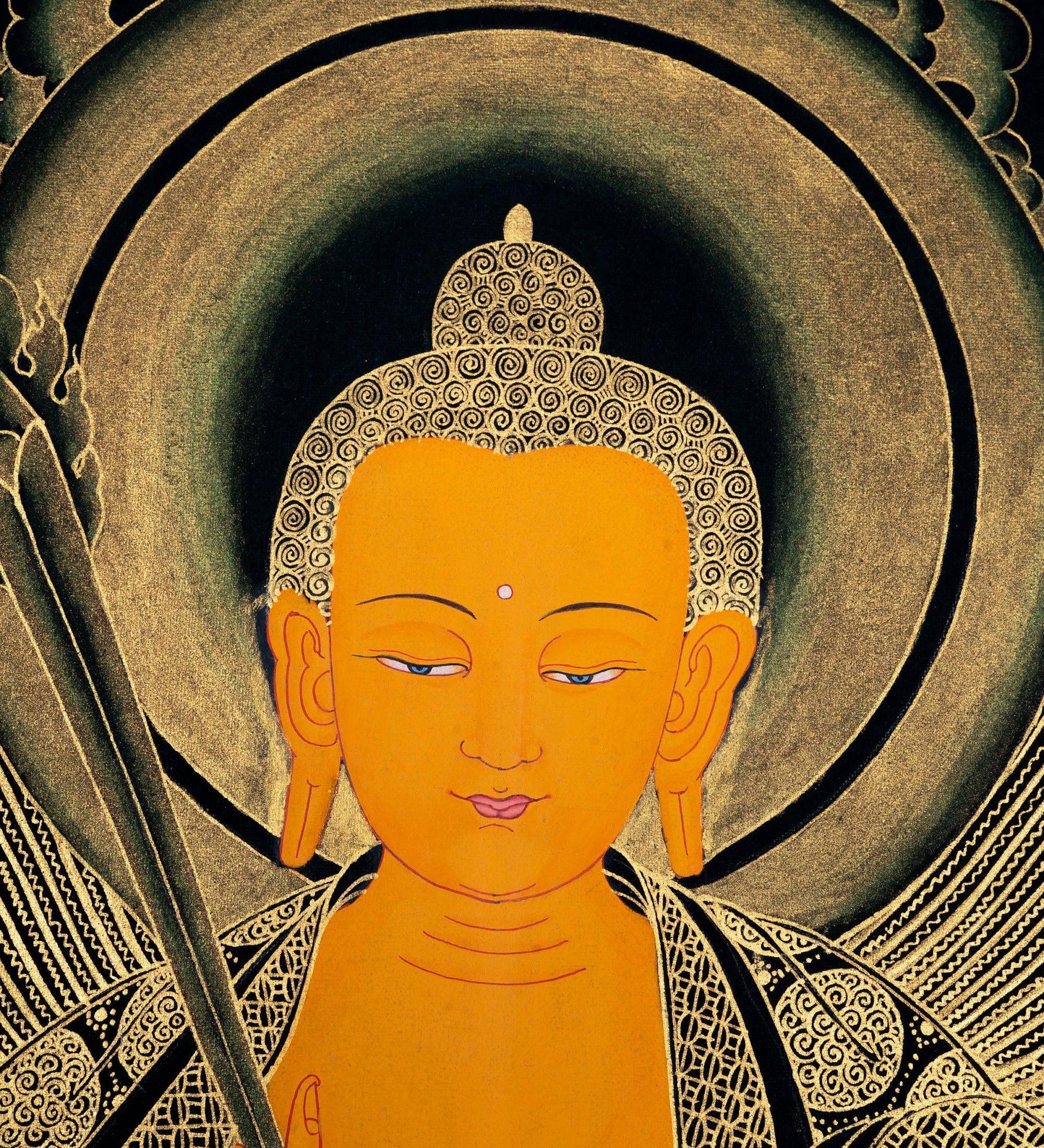Beautiful Thangka Painting of Shakyamuni Buddha