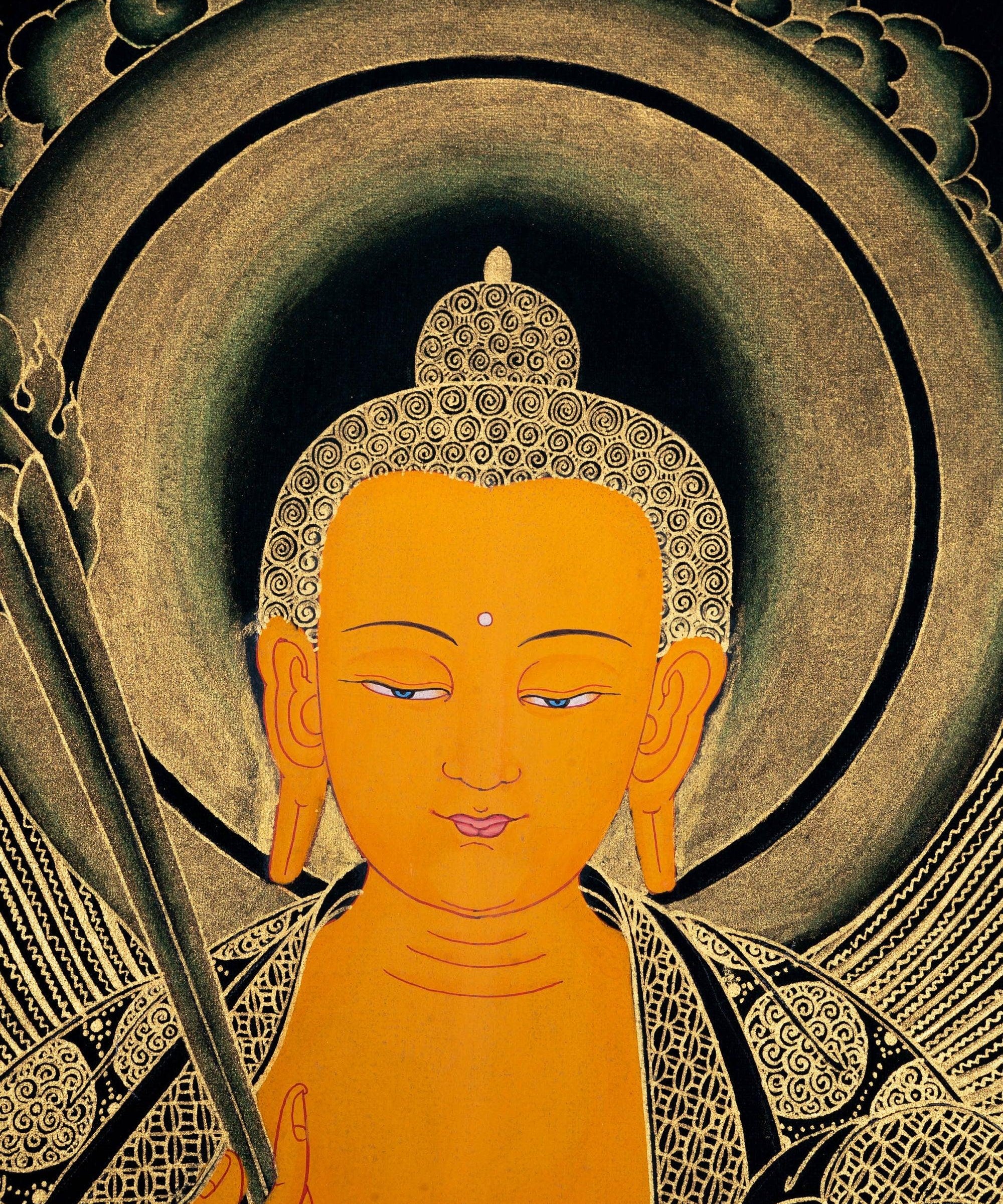 Beautiful Thangka Painting of Shakyamuni Buddha