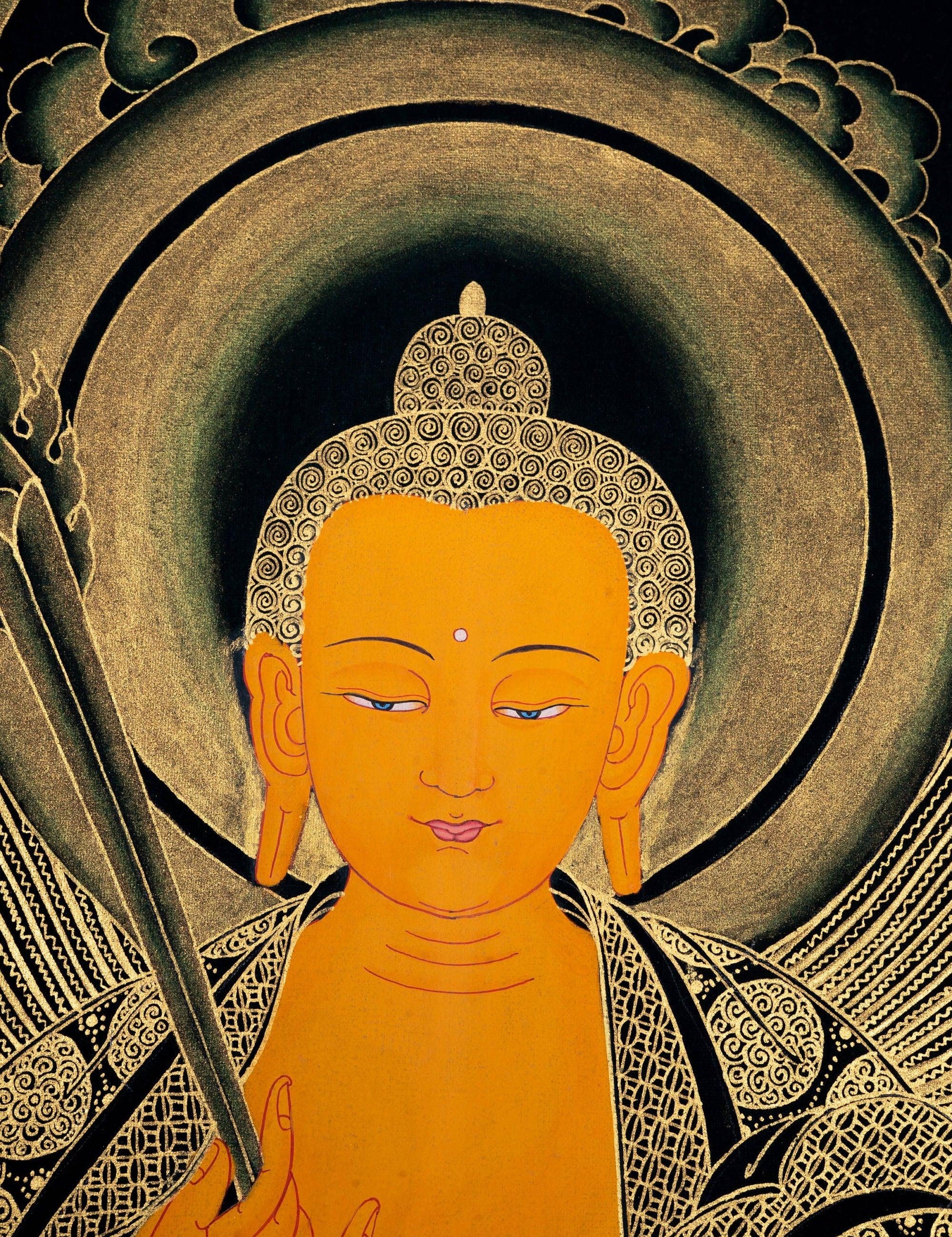 Beautiful Thangka Painting of Shakyamuni Buddha
