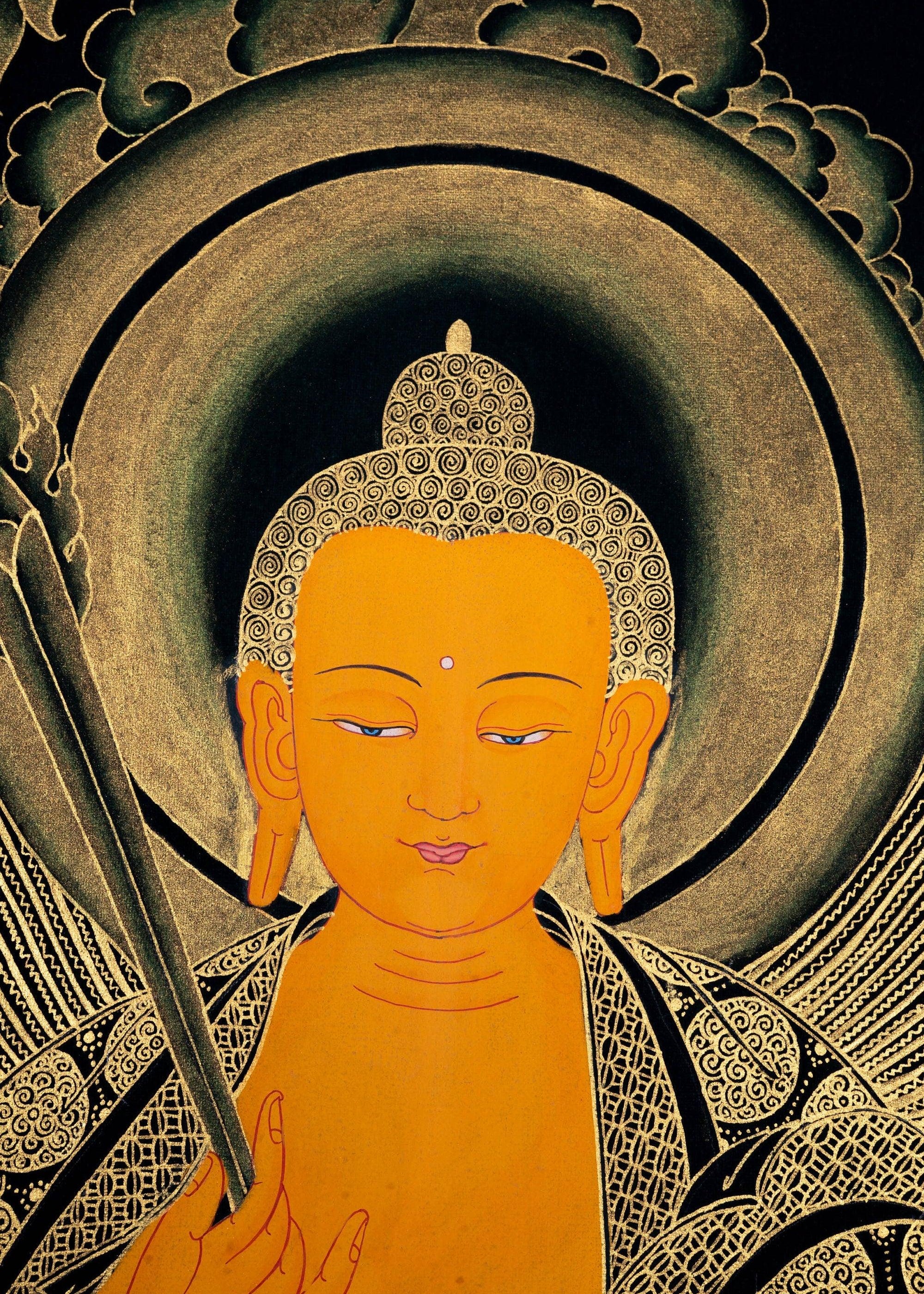 Beautiful Thangka Painting of Shakyamuni Buddha