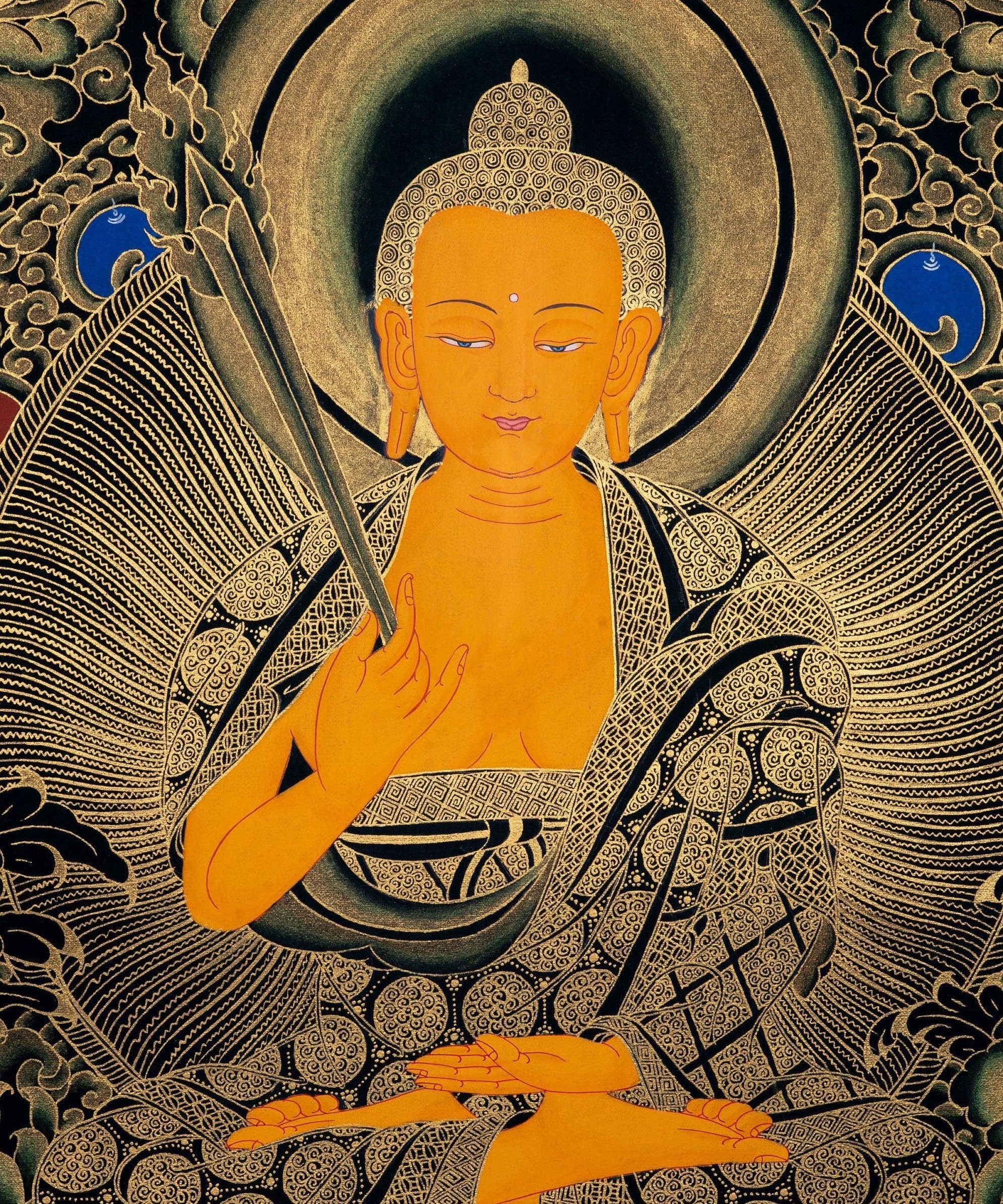 Beautiful Thangka Painting of Shakyamuni Buddha