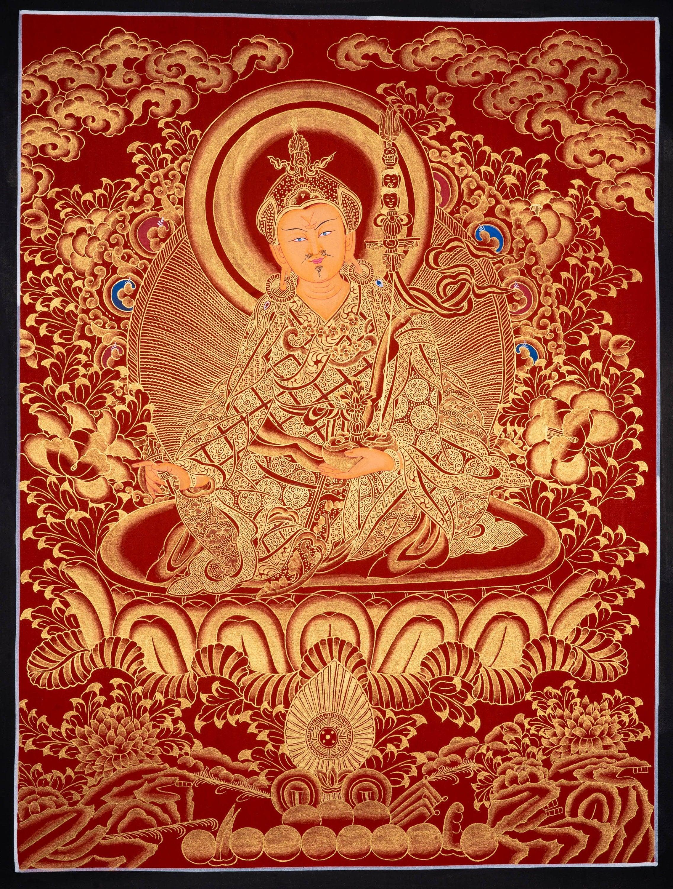 Guru Rinpoche Thangka Painting - Guru Padmasambhava - Himalayas Shop