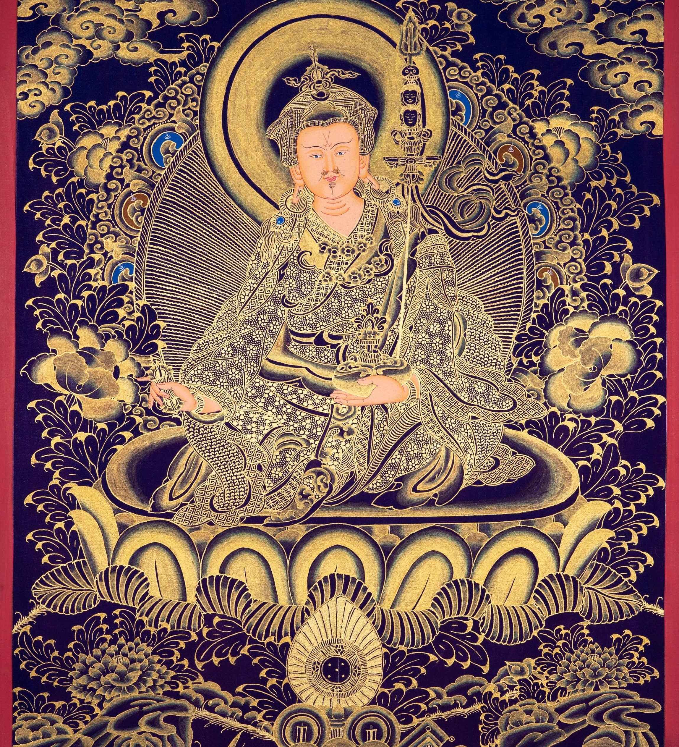 Guru Rinpoche Thangka Painting - Guru Padmasambhava - Himalayas Shop