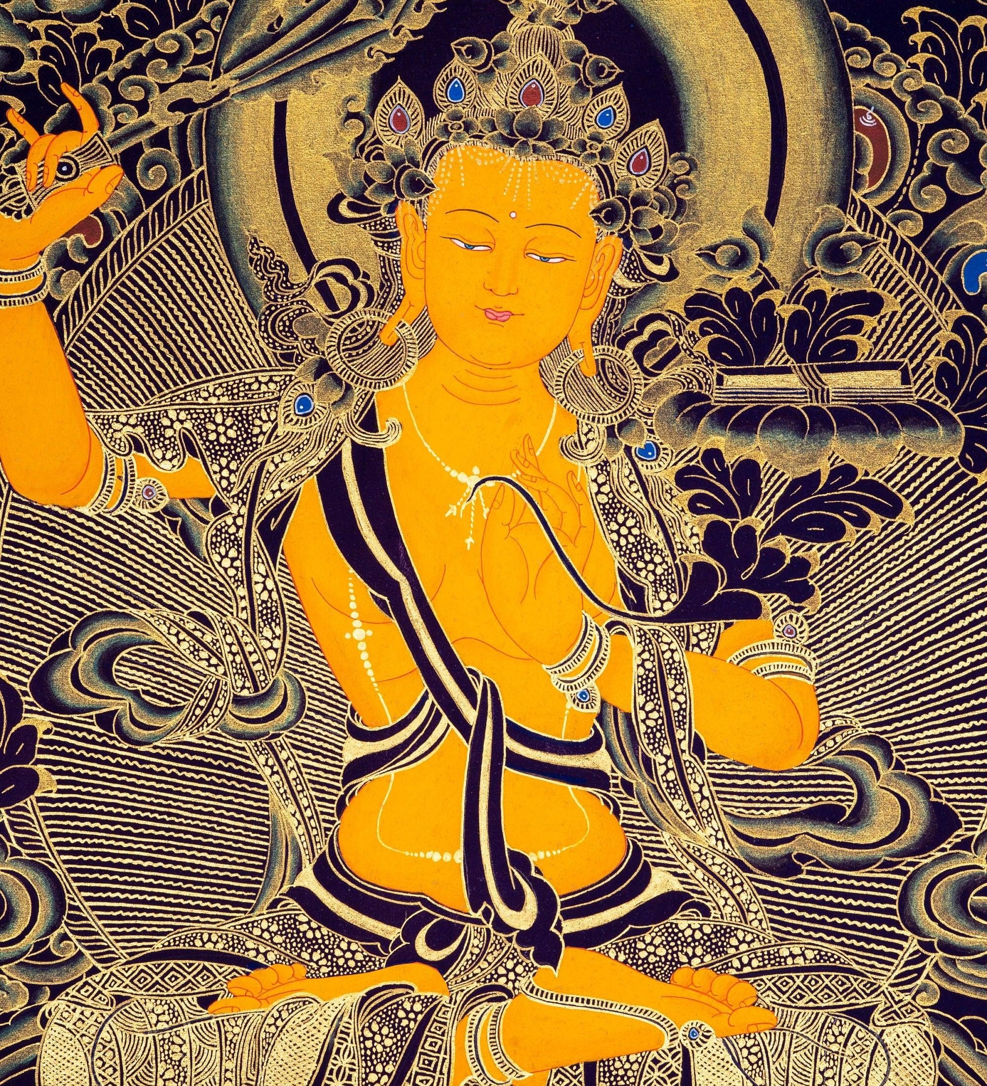 Manjushri Buddhist Deity for Wisdom and Compassion - Himalayas Shop