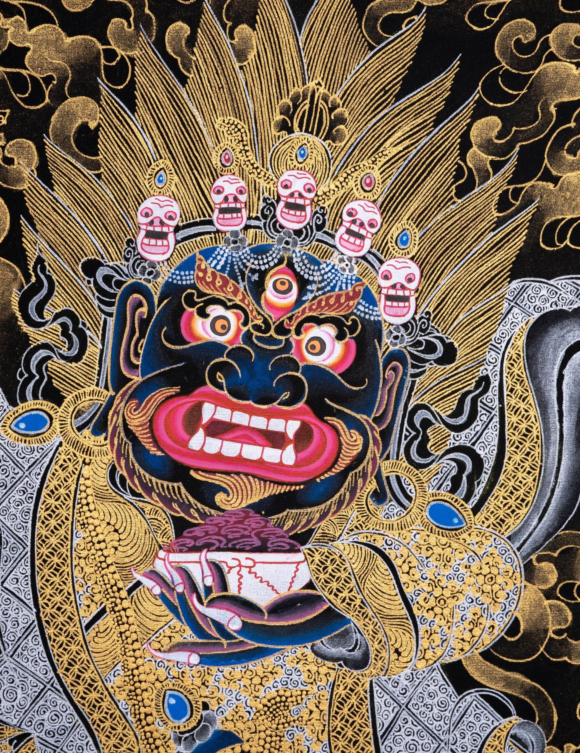 Pudke Mahakala Thangka Painting - Himalayas Shop