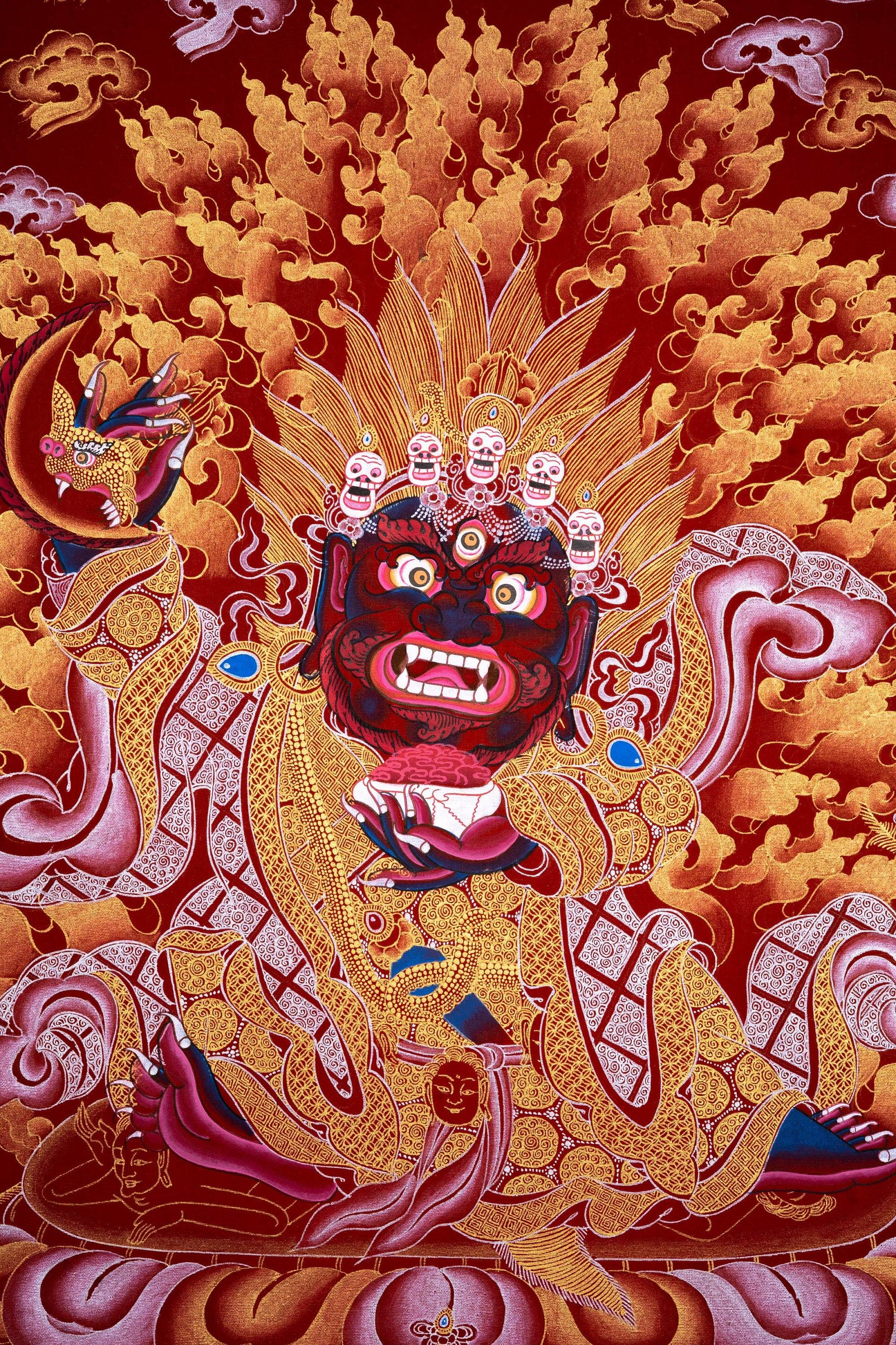 Pudke Mahakala Thangka Painting - Himalayas Shop