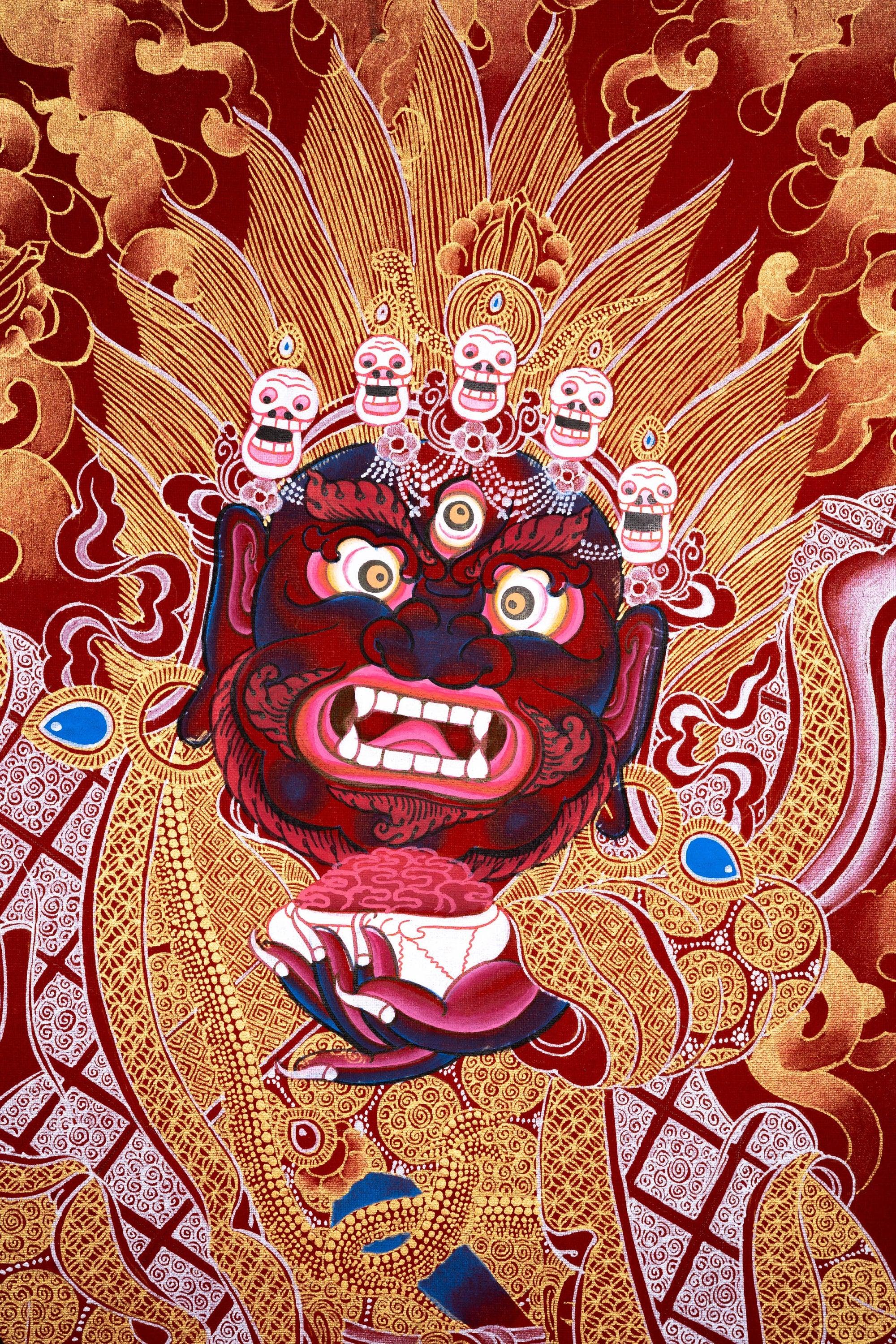 Pudke Mahakala Thangka Painting - Himalayas Shop