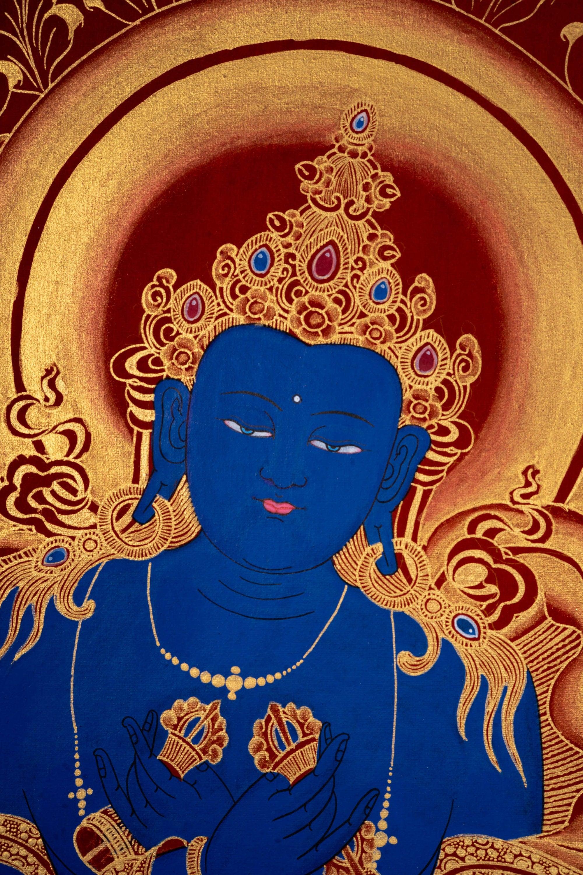Vajradhara - Thangka Painting For Meditational Practice and Spiritual Gifts