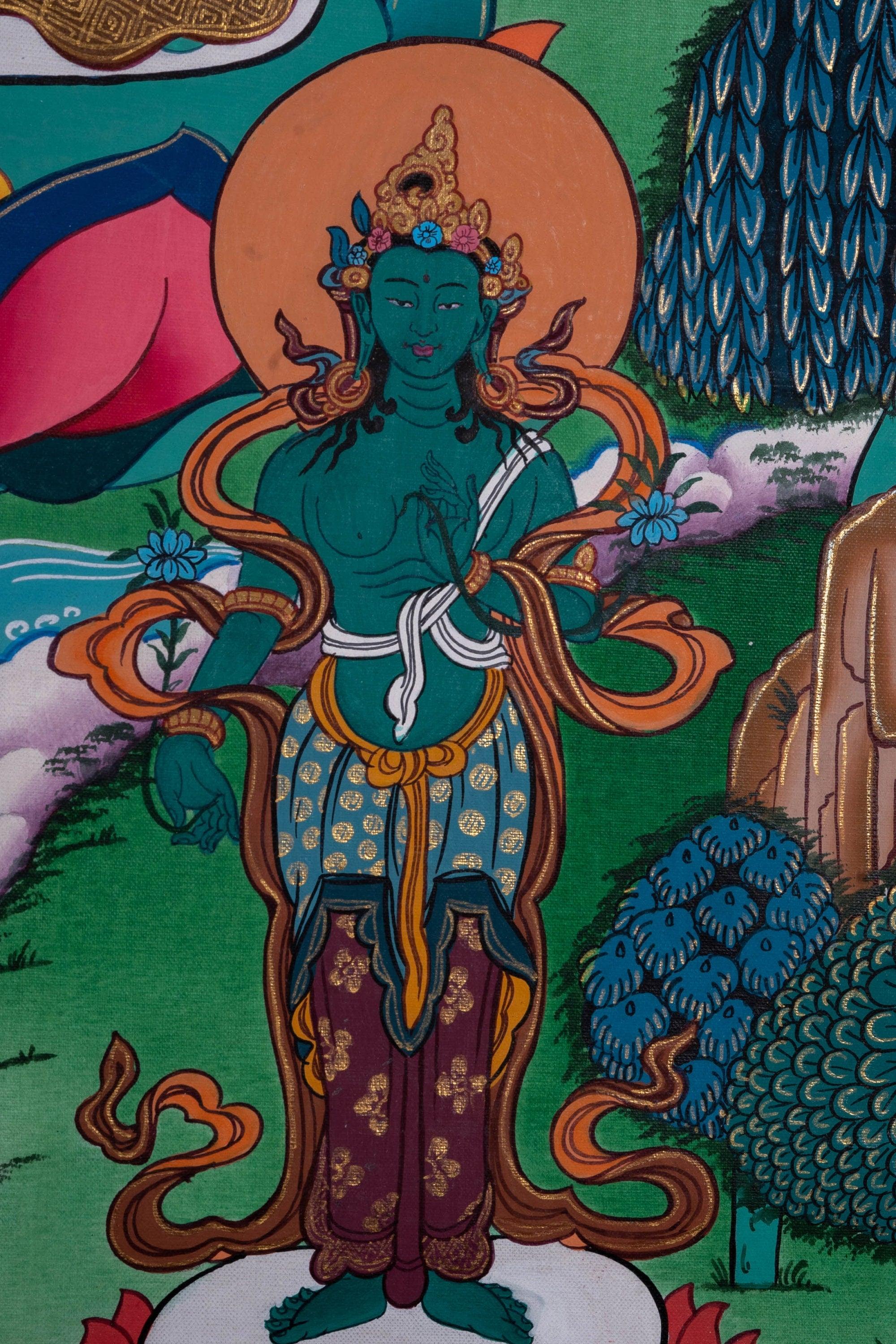 Long Life Amitabha Buddha Thangka - Himalayas Shop
