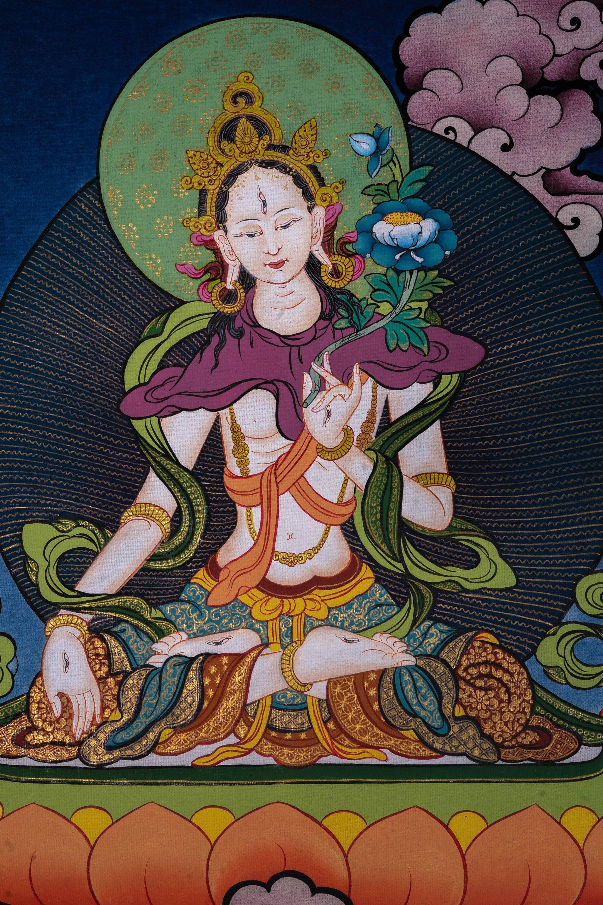 Beautiful Chenrezig thangka painting