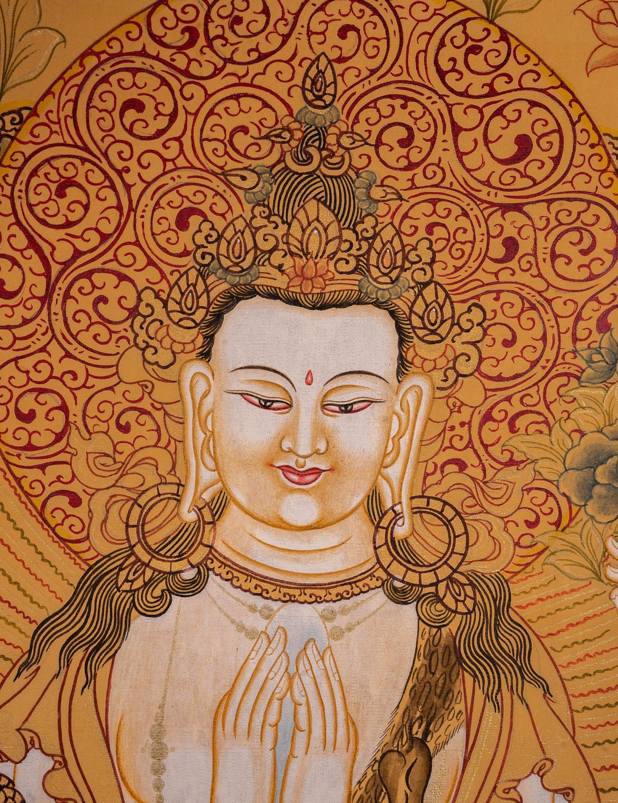 Chenrezig Thangka Painting - Himalayas Shop