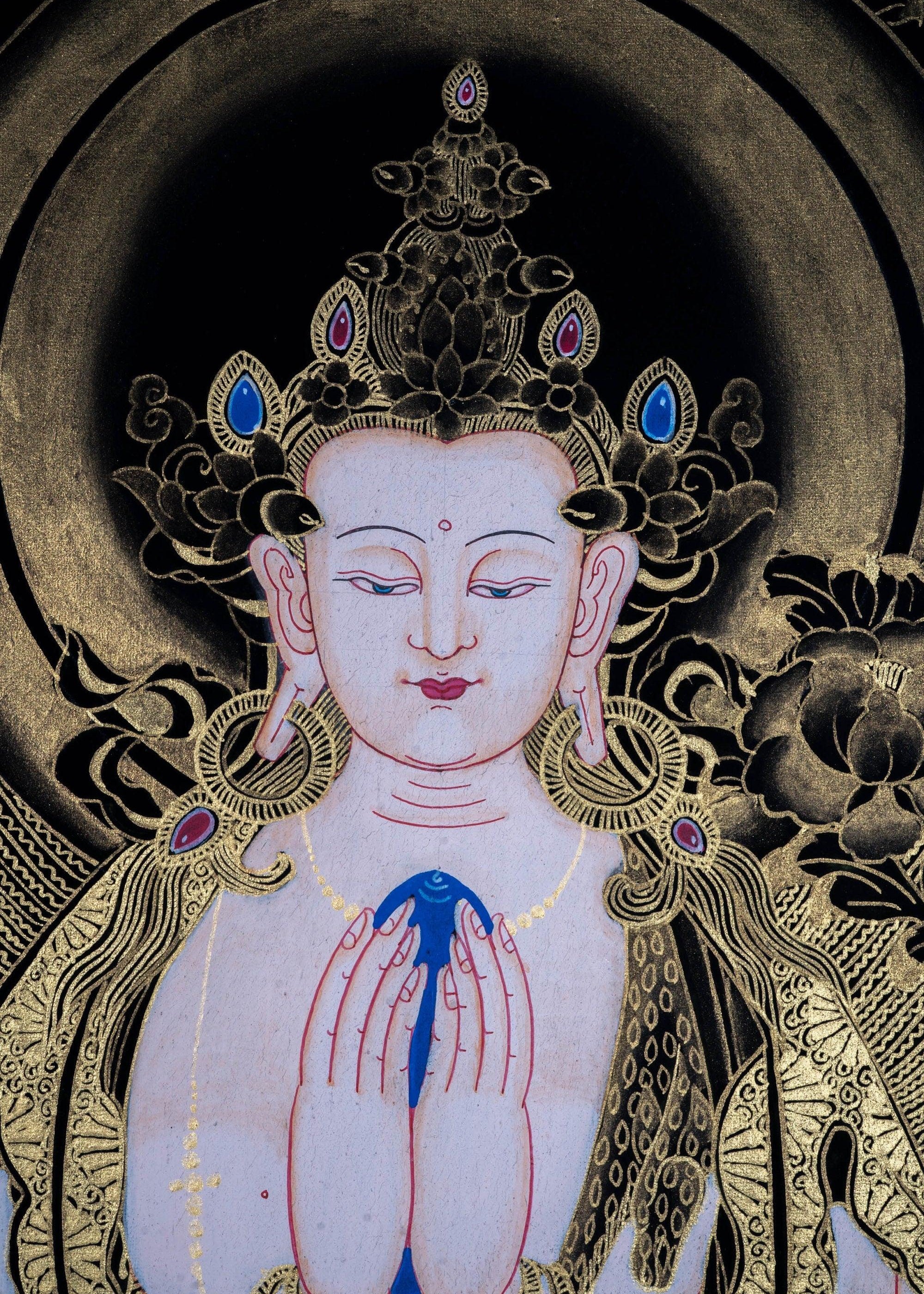 Beautiful Chenrezig thangka painting