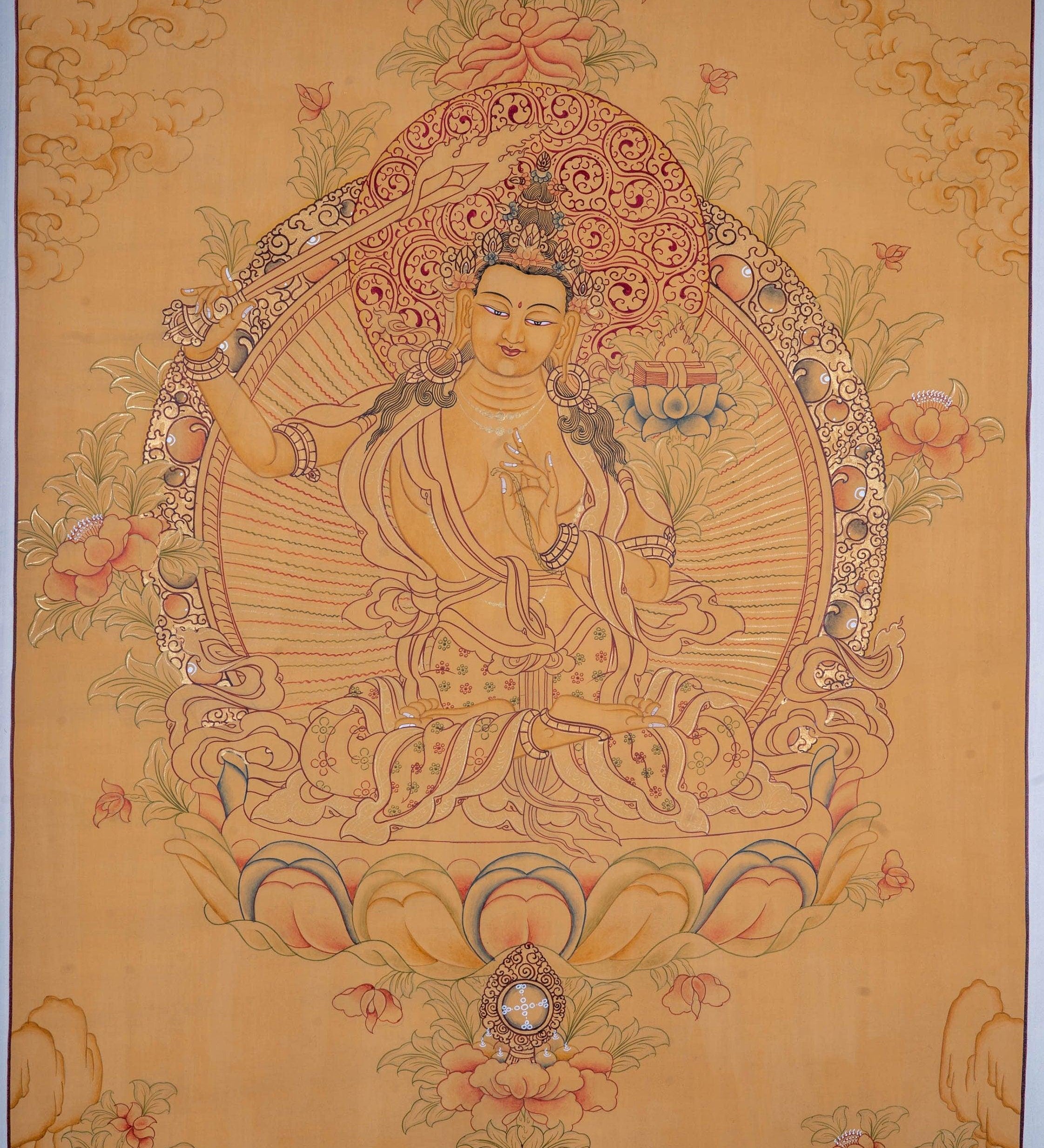 Genuine Hand Painting - Prajnaparmita, Manjushri thangka
