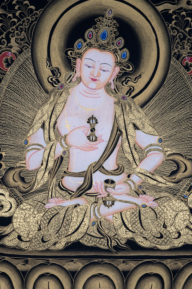Vajrasattva Thangka Art on Cotton Canvas