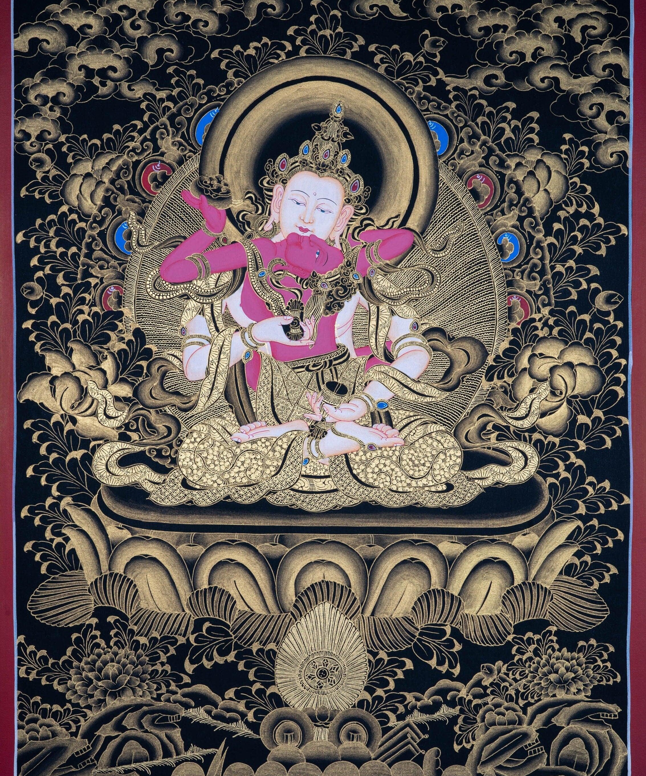 Vajrasattva Shakti , The Great Purifier - Genuine Thangka Painting