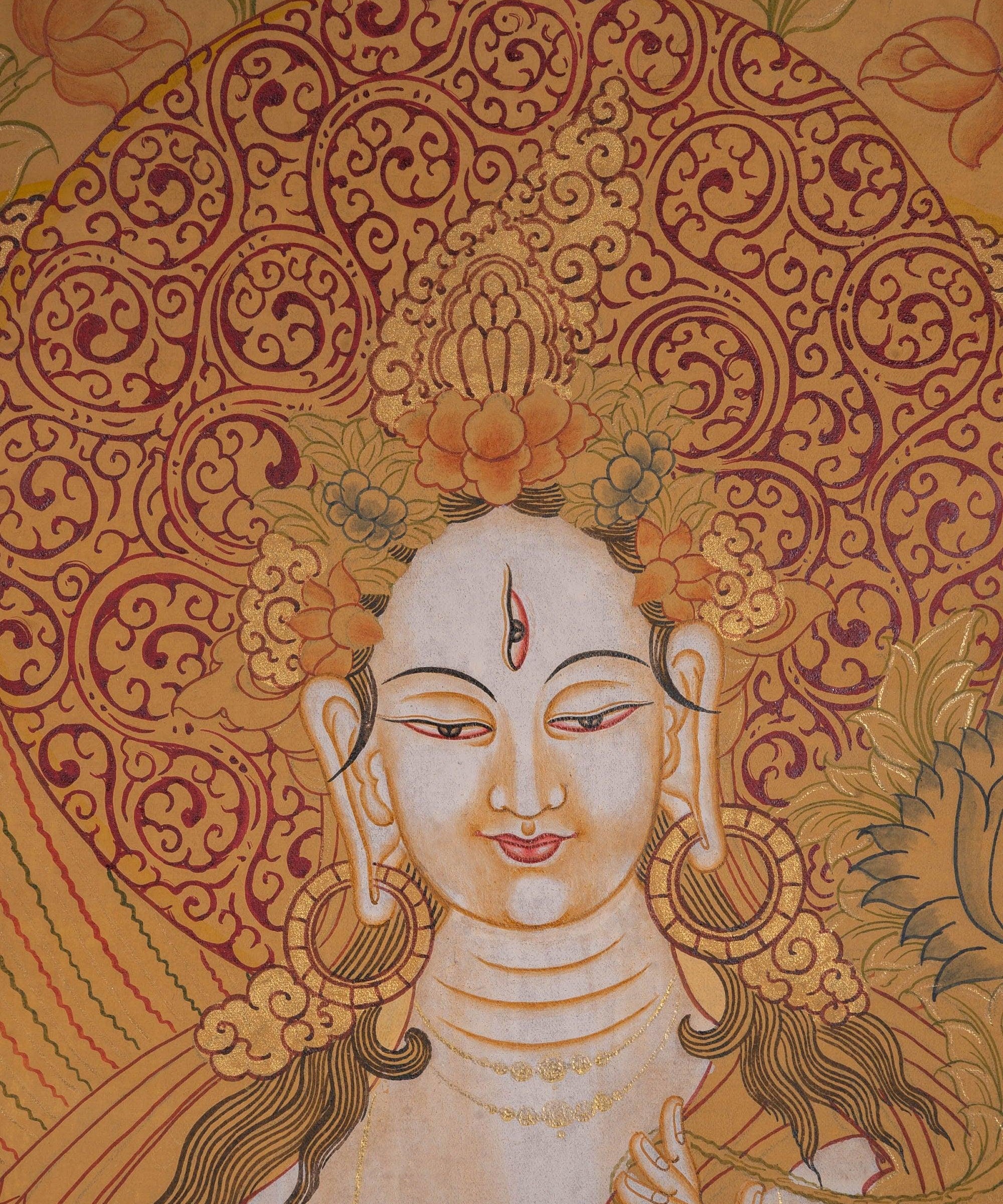 White Tara Tibetan Thangka Art