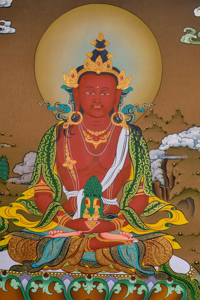 Fine Tibetan Thangka Art -  Amitabha Buddha