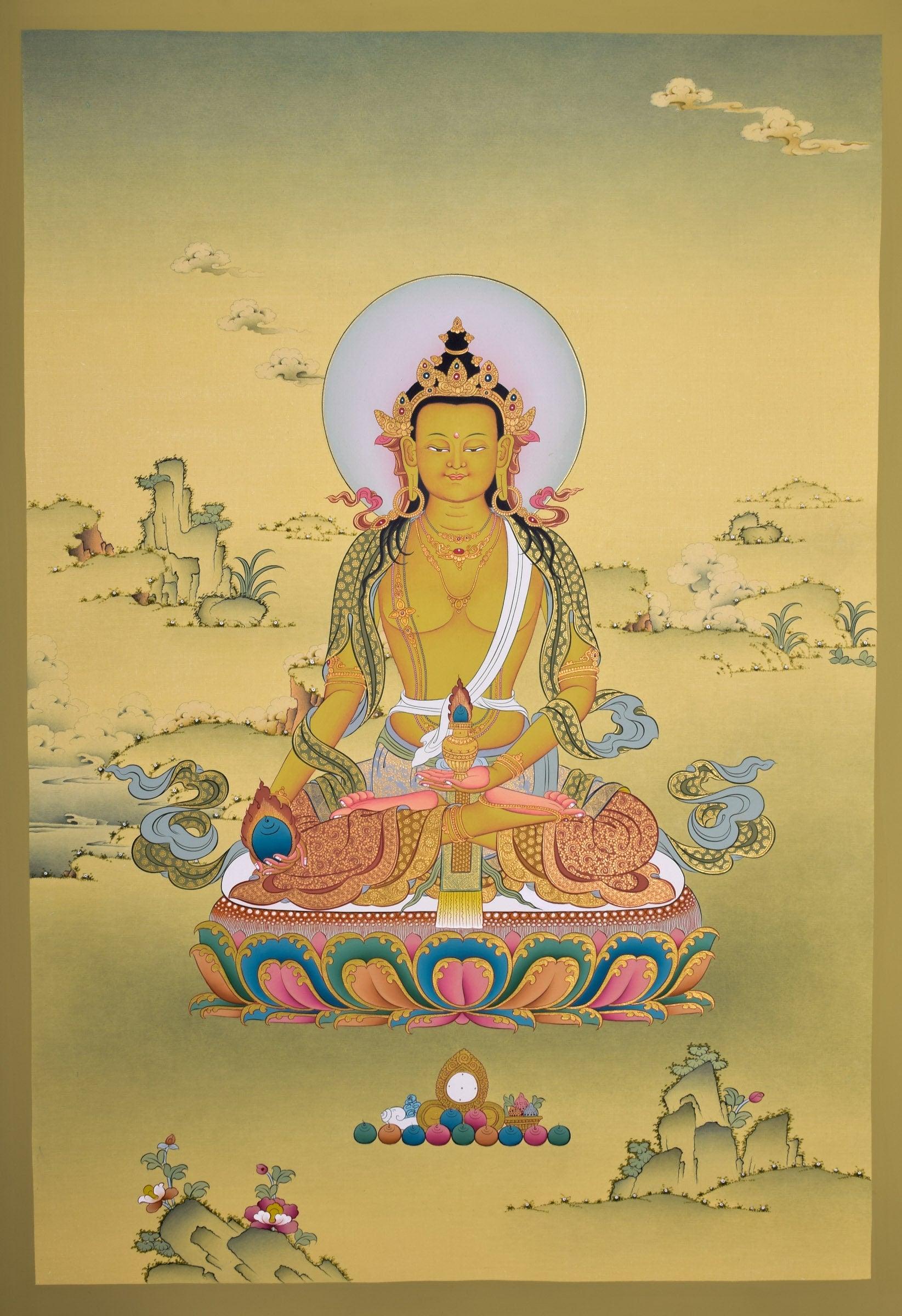 Thangka Painting of Shakyamuni Buddha for Home Decoration and Chakra Cleansing