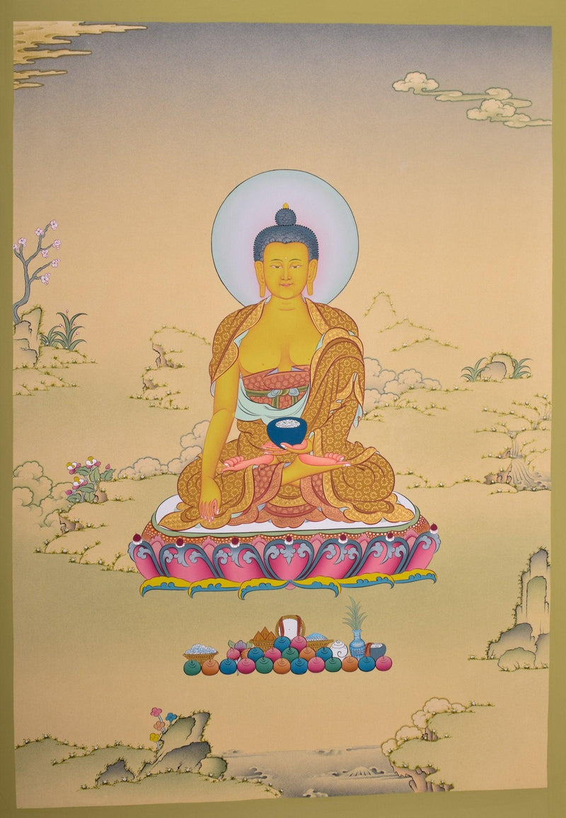 Shakyamuni Buddha Thangka For Chakra Healing