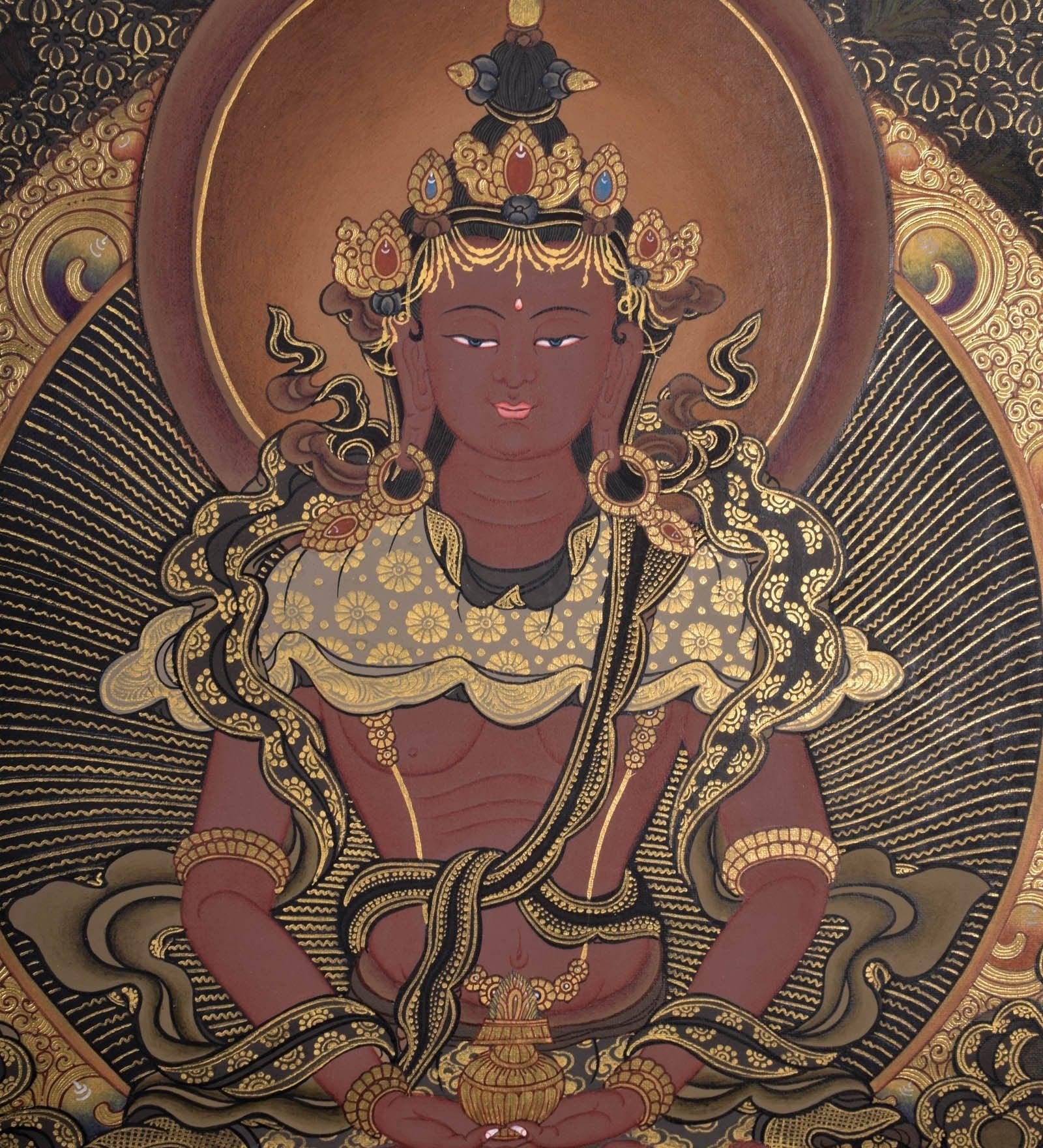 Amitayus Buddha Thangka Painting for meditational practice and spiritual gift