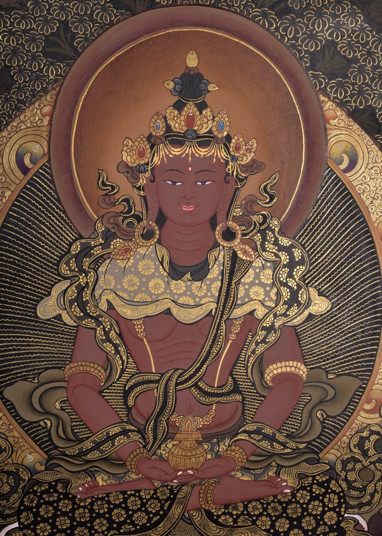 Amitayus Buddha Thangka Painting for meditational practice and spiritual gift